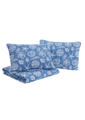 Mare Blue Soft Cotton Quilt Set