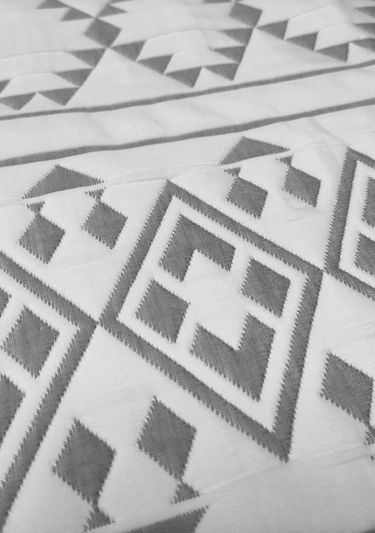 Kai Tribal Grey Soft Matelasse Jacquard Quilt Set