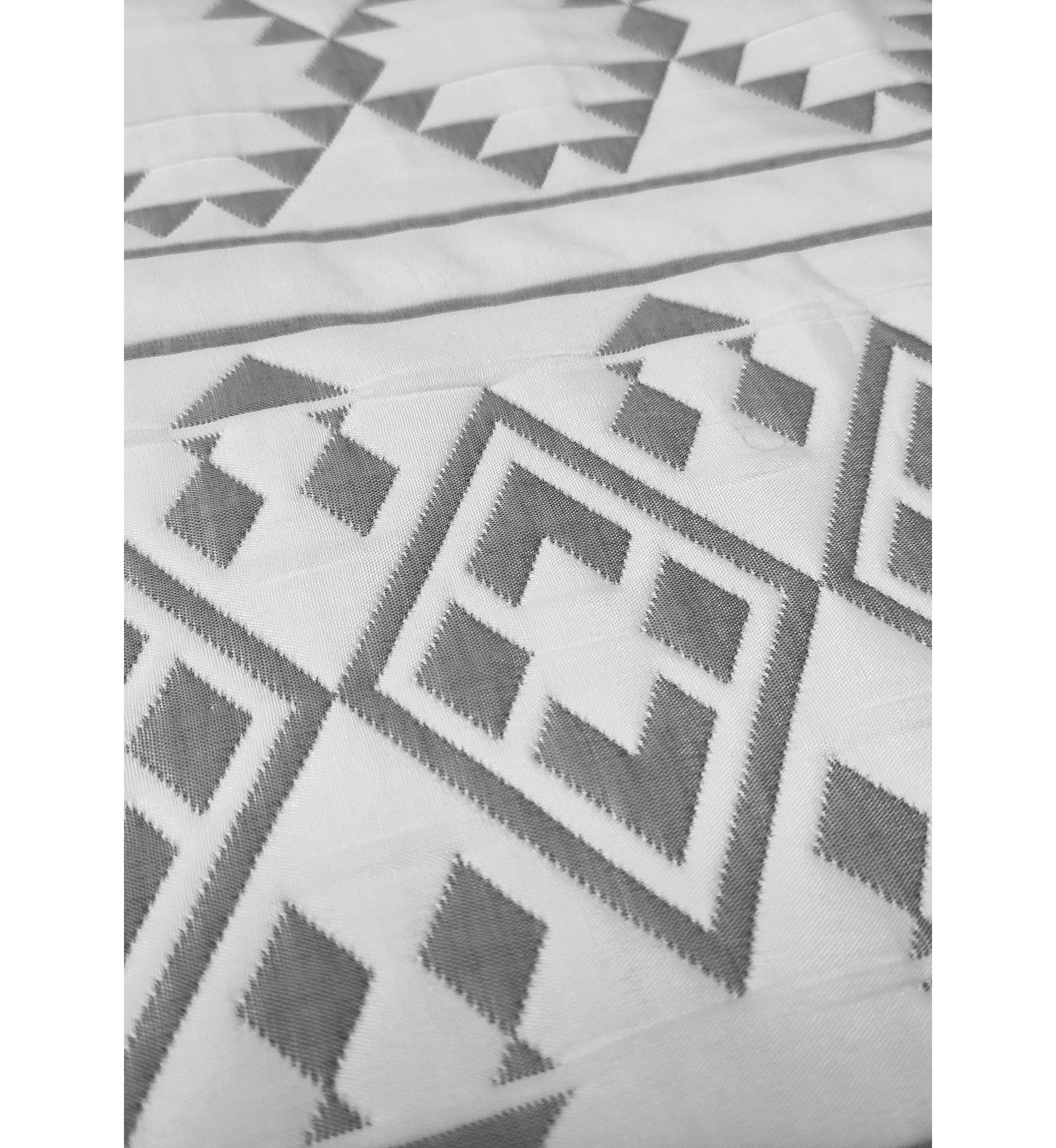 Kai Tribal Grey Soft Matelasse Jacquard Quilt Set