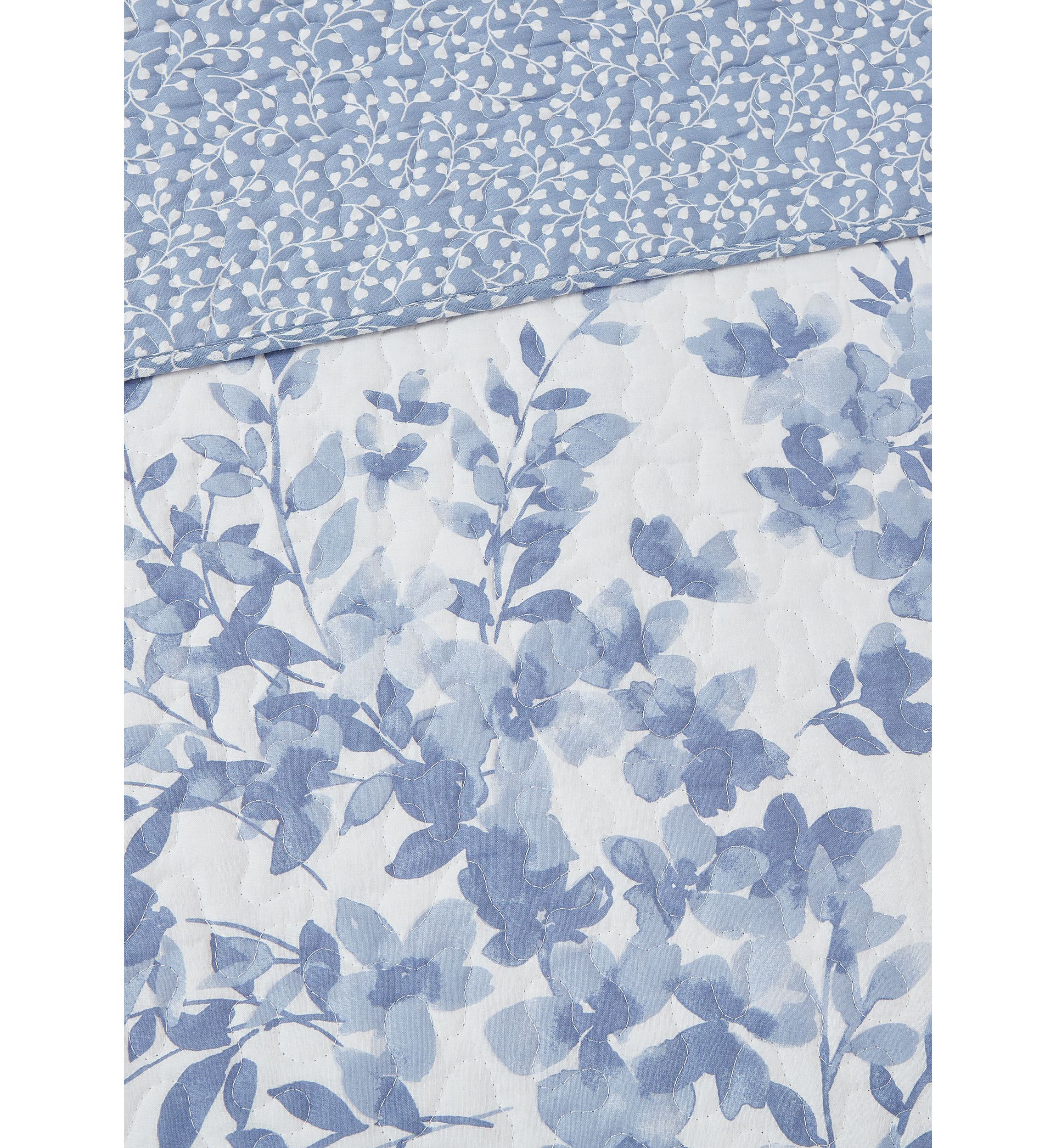 Philomena Blue Cotton Quilt Set