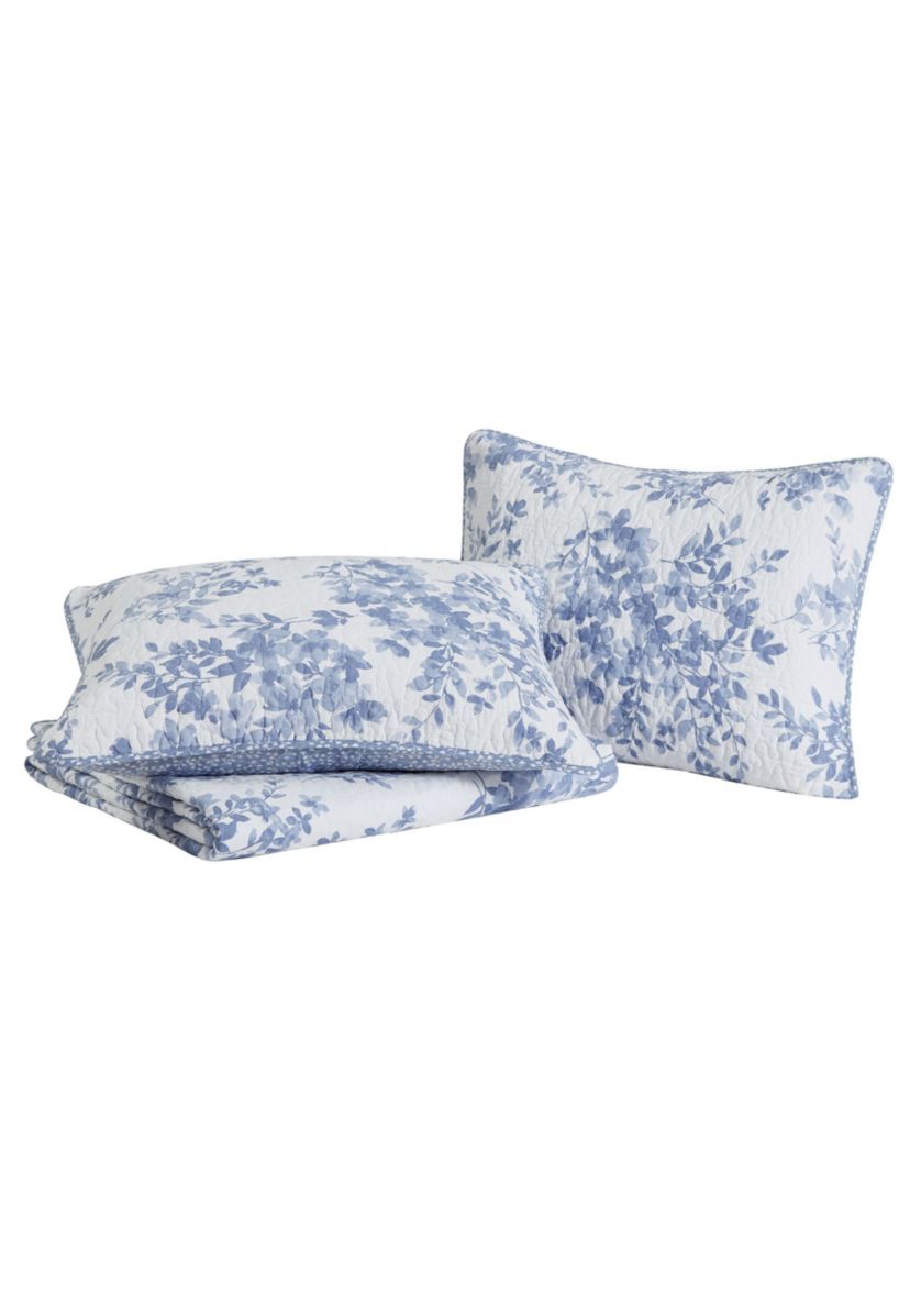 Philomena Blue Cotton Quilt Set