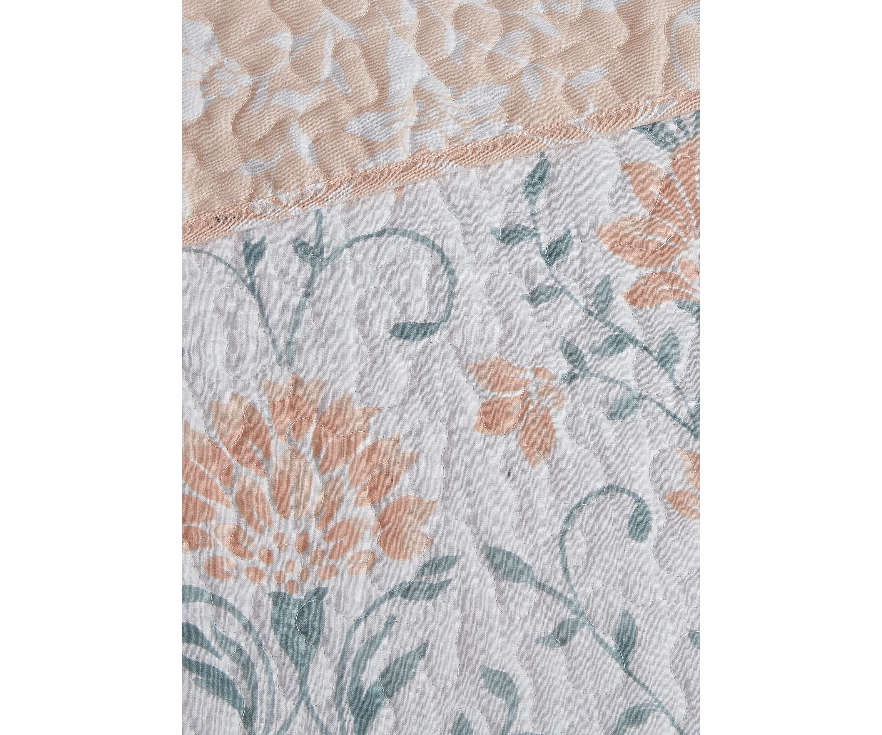 Jasper Peach/Green Cotton Quilt Set