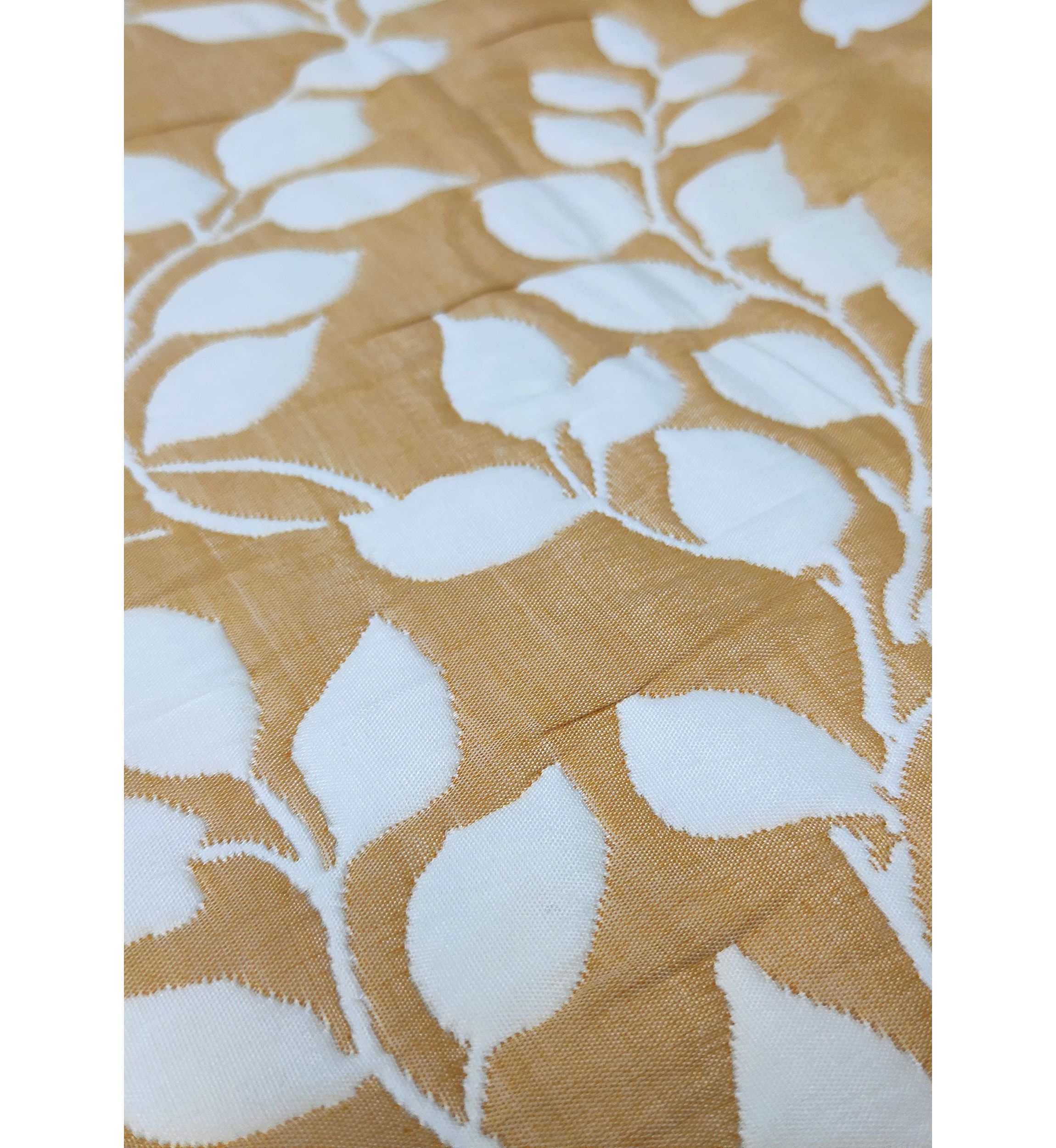 Camden Leaf Turmeric Soft Matelasse Jacquard Quilt Set