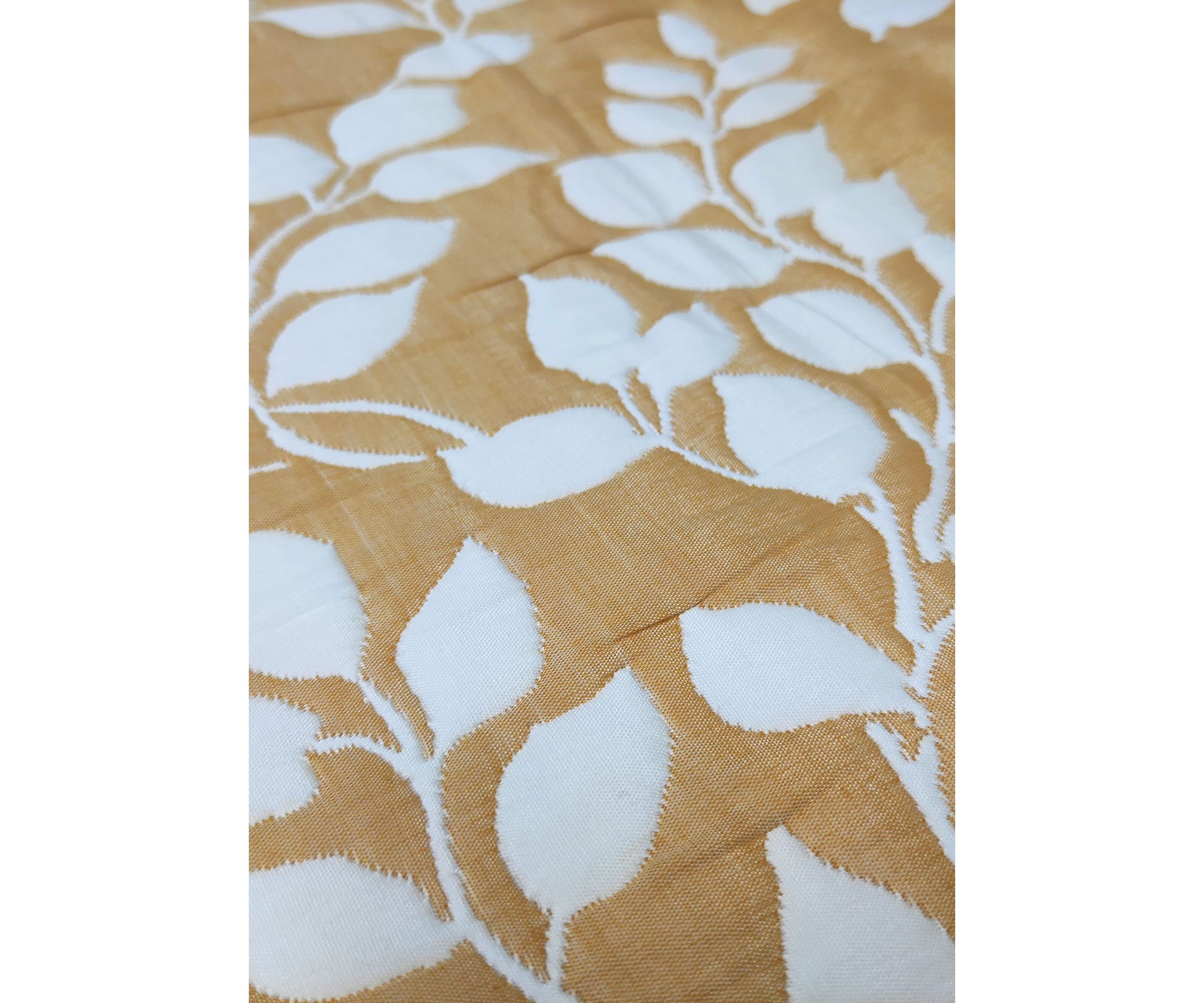 Camden Leaf Turmeric Soft Matelasse Jacquard Quilt Set