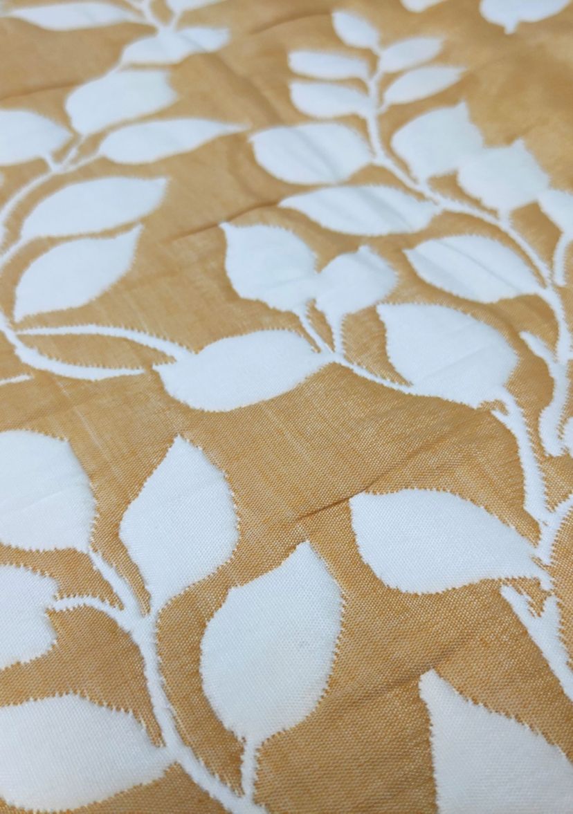 Camden Leaf Turmeric Soft Matelasse Jacquard Quilt Set