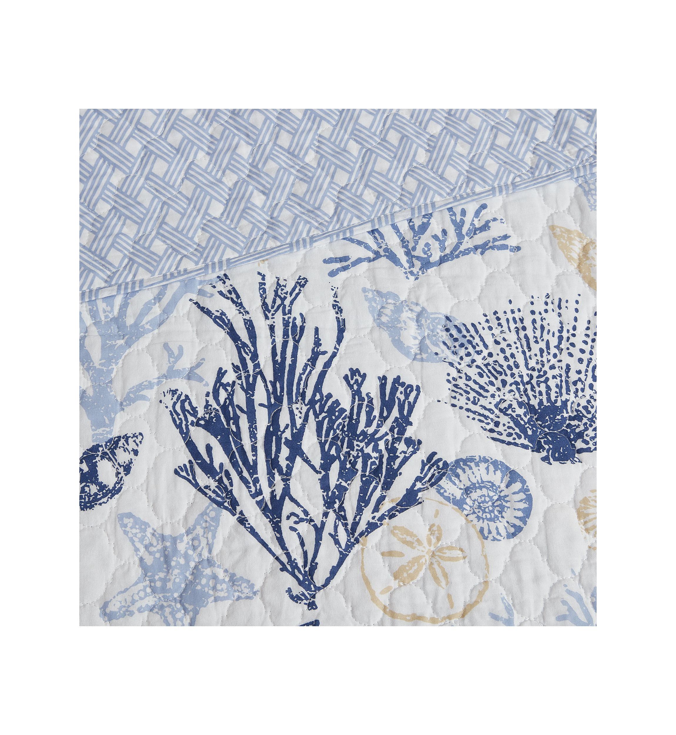 Key West Blue/Tan Cotton Quilt Set