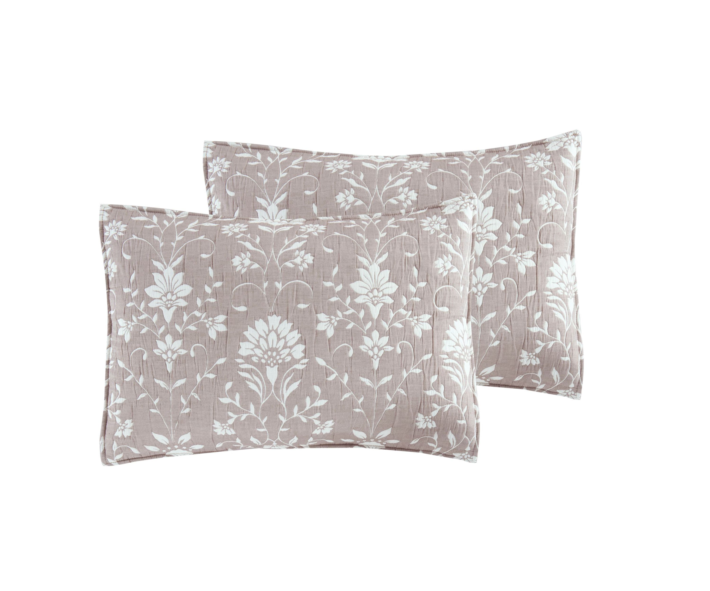 Jasper Taupe 2-3 Piece Soft Matelasse Jacquard Cotton Blend Quilt Set