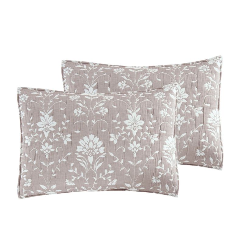 Jasper Taupe 2-3 Piece Soft Matelasse Jacquard Cotton Blend Quilt Set