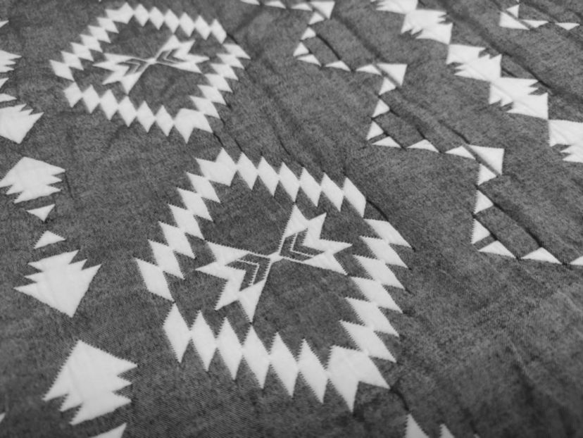 Desert Stripe Dark Grey 2-3 Piece Soft Matelasse Jacquard Cotton Blend Quilt Set