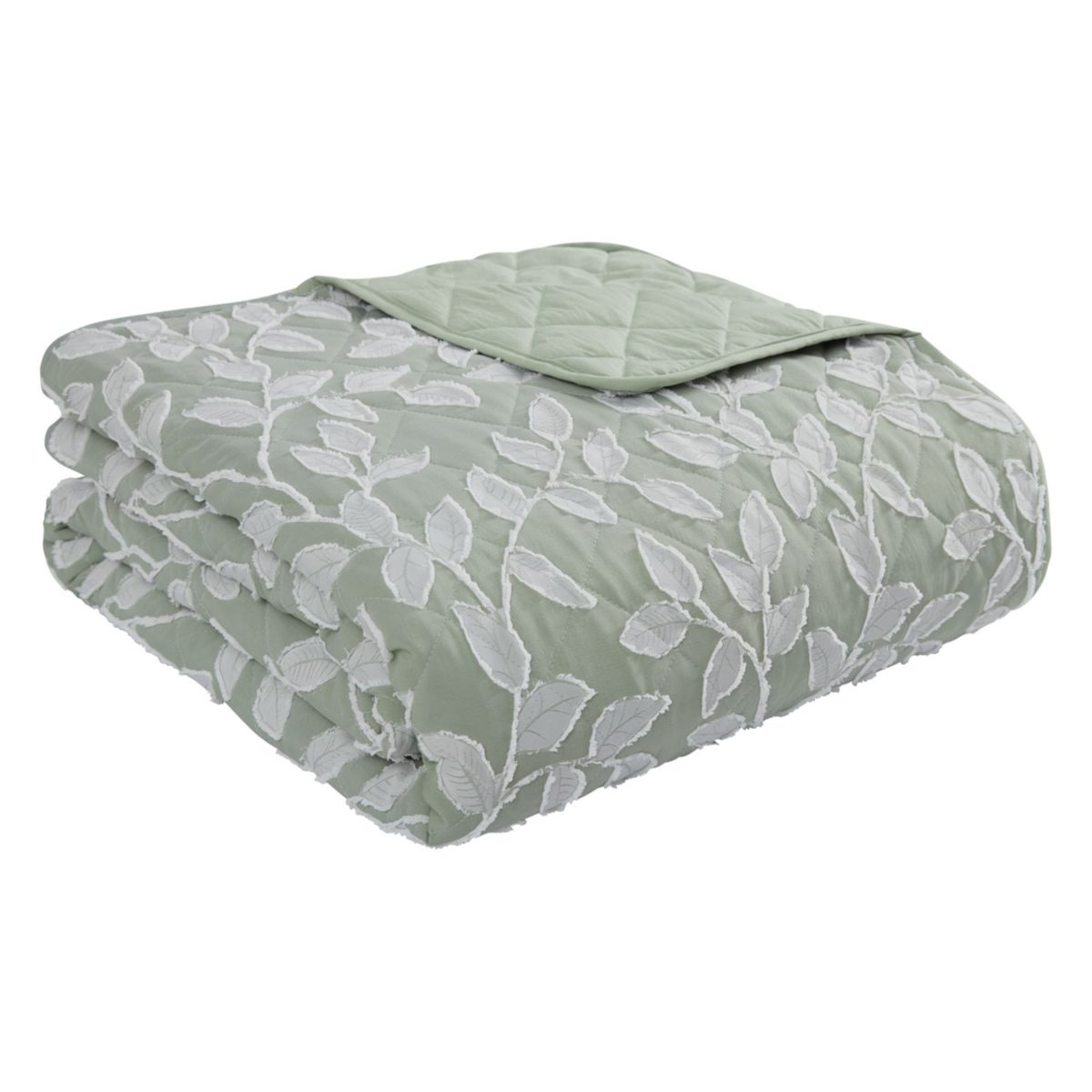 Arbor Sage Green 2-3 Piece Clipped Texture Quilt Set