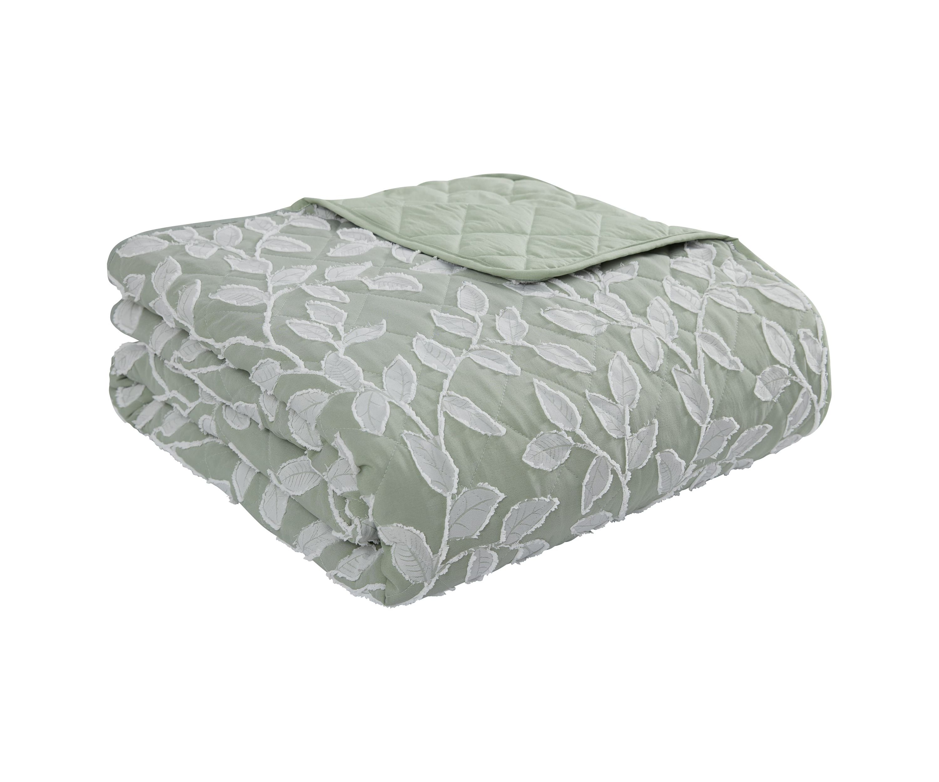Arbor Sage Green 2-3 Piece Clipped Texture Quilt Set