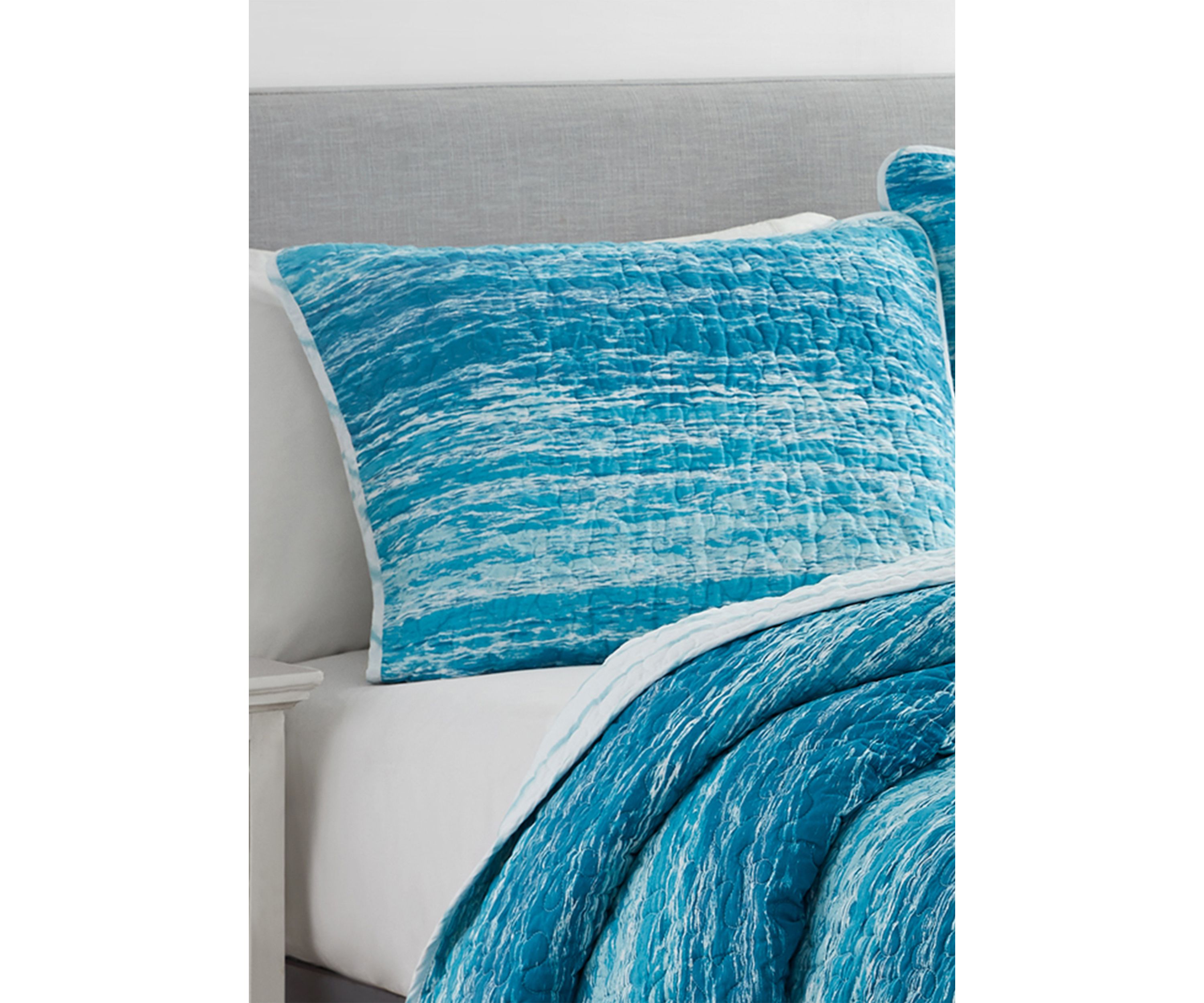 Ocean Stripe  Reversible Pre Washed Cotton Quilt Set