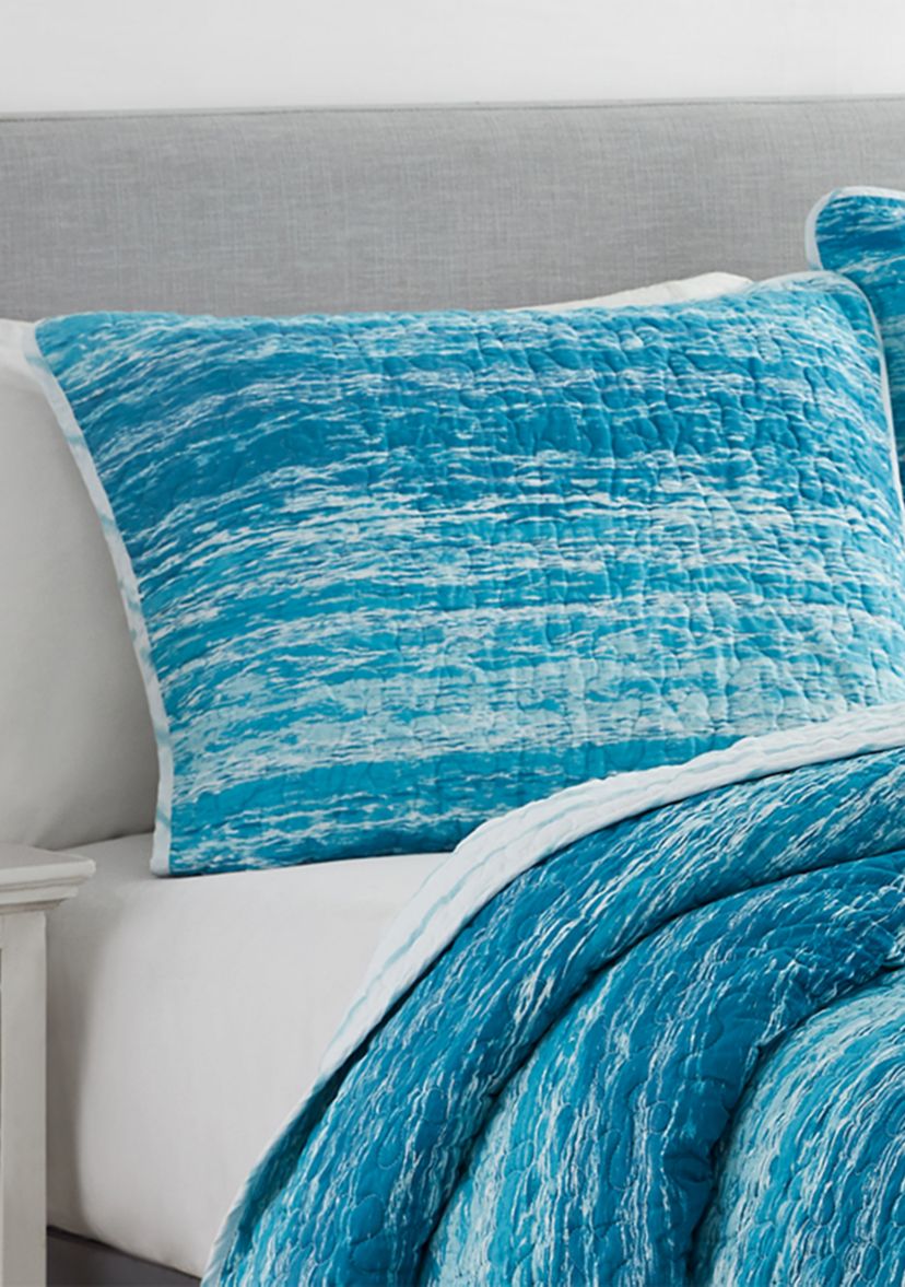 Ocean Stripe  Reversible Pre Washed Cotton Quilt Set
