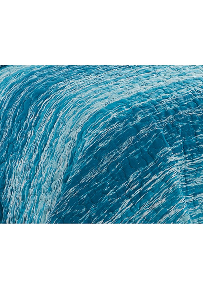 Ocean Stripe  Reversible Pre Washed Cotton Quilt Set