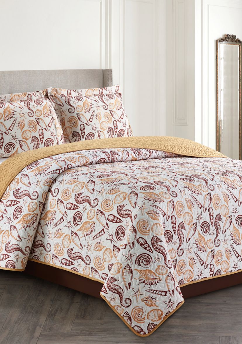 Reversible Seashell Quilt Set