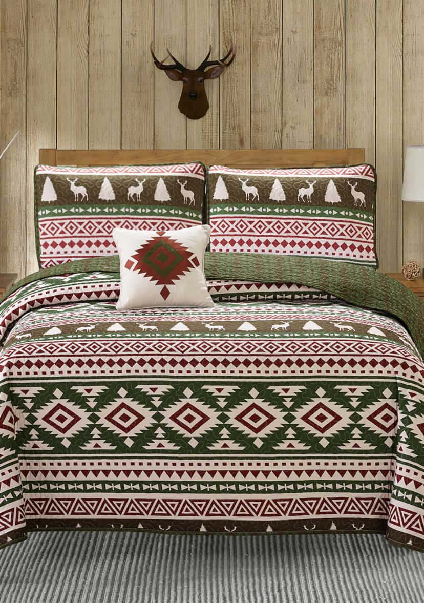 Deer Forest Reversible Quilt Set