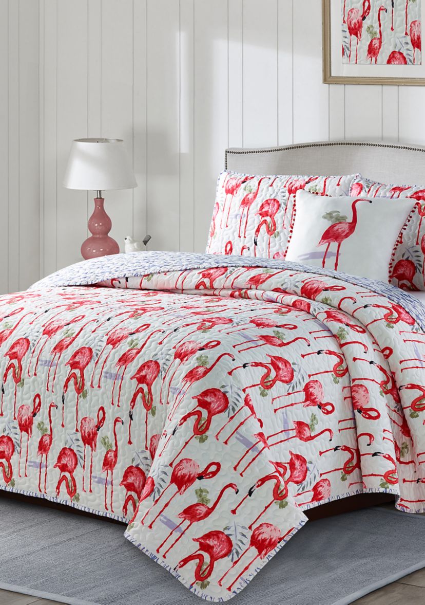 Fancy Flamingo Quilt Set 