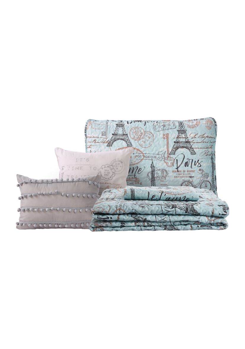 Travel to Paris Quilt Set
