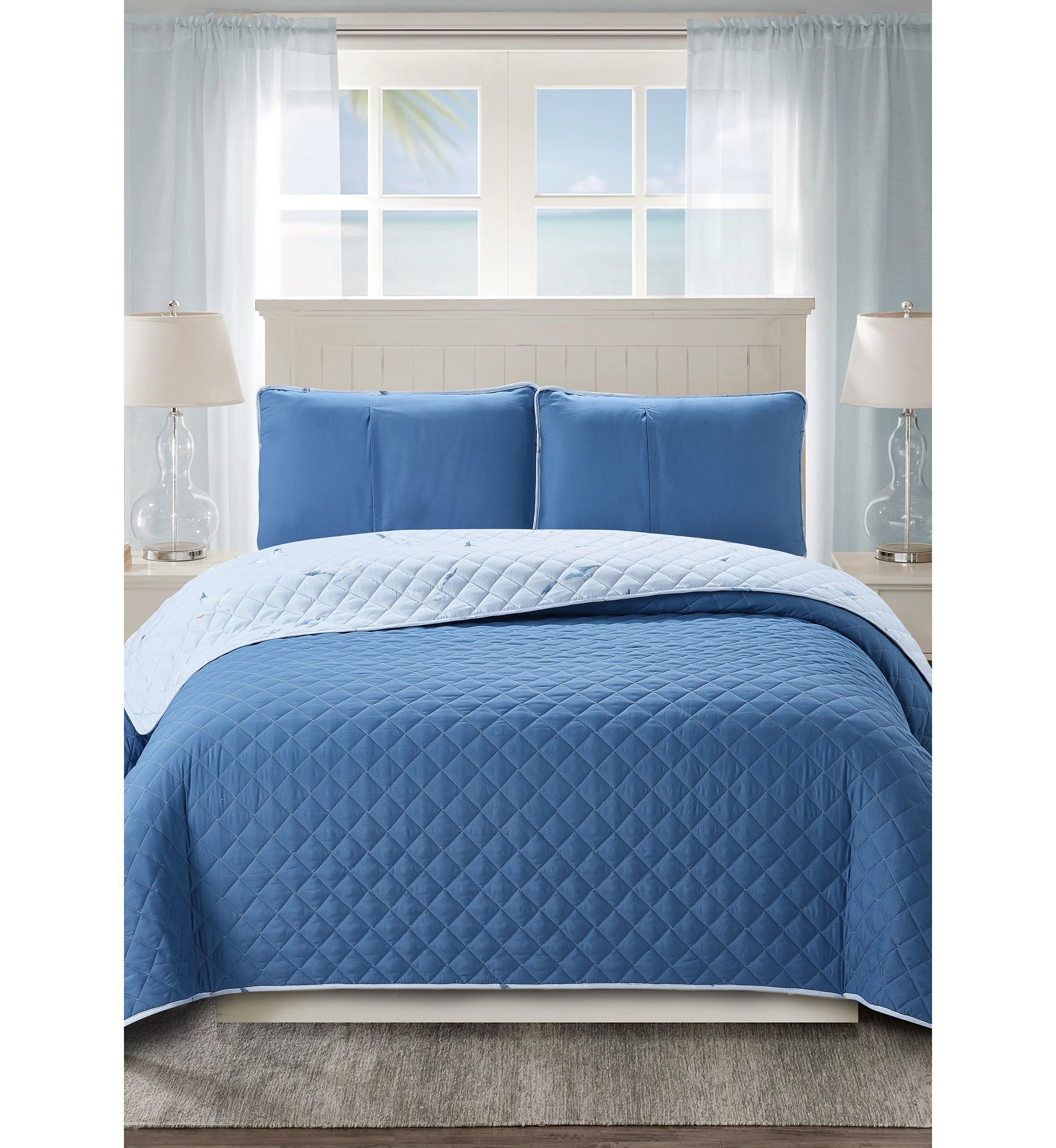 Montego Bay Seagull Cove Reversible Quilt Set