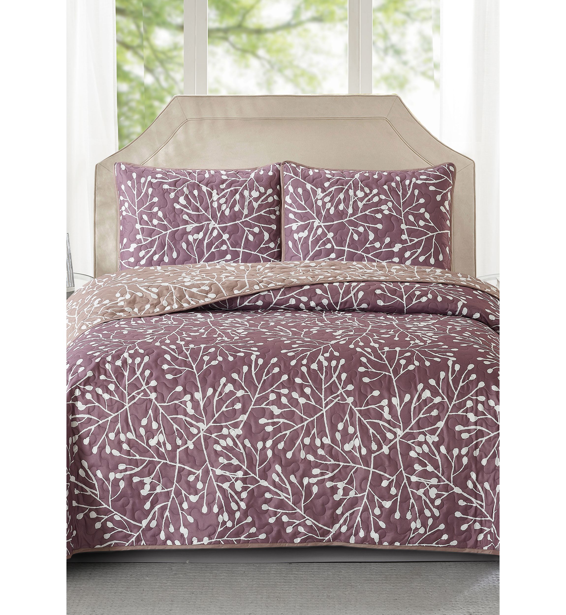 Blanche Branches Reversible Quilt Set 