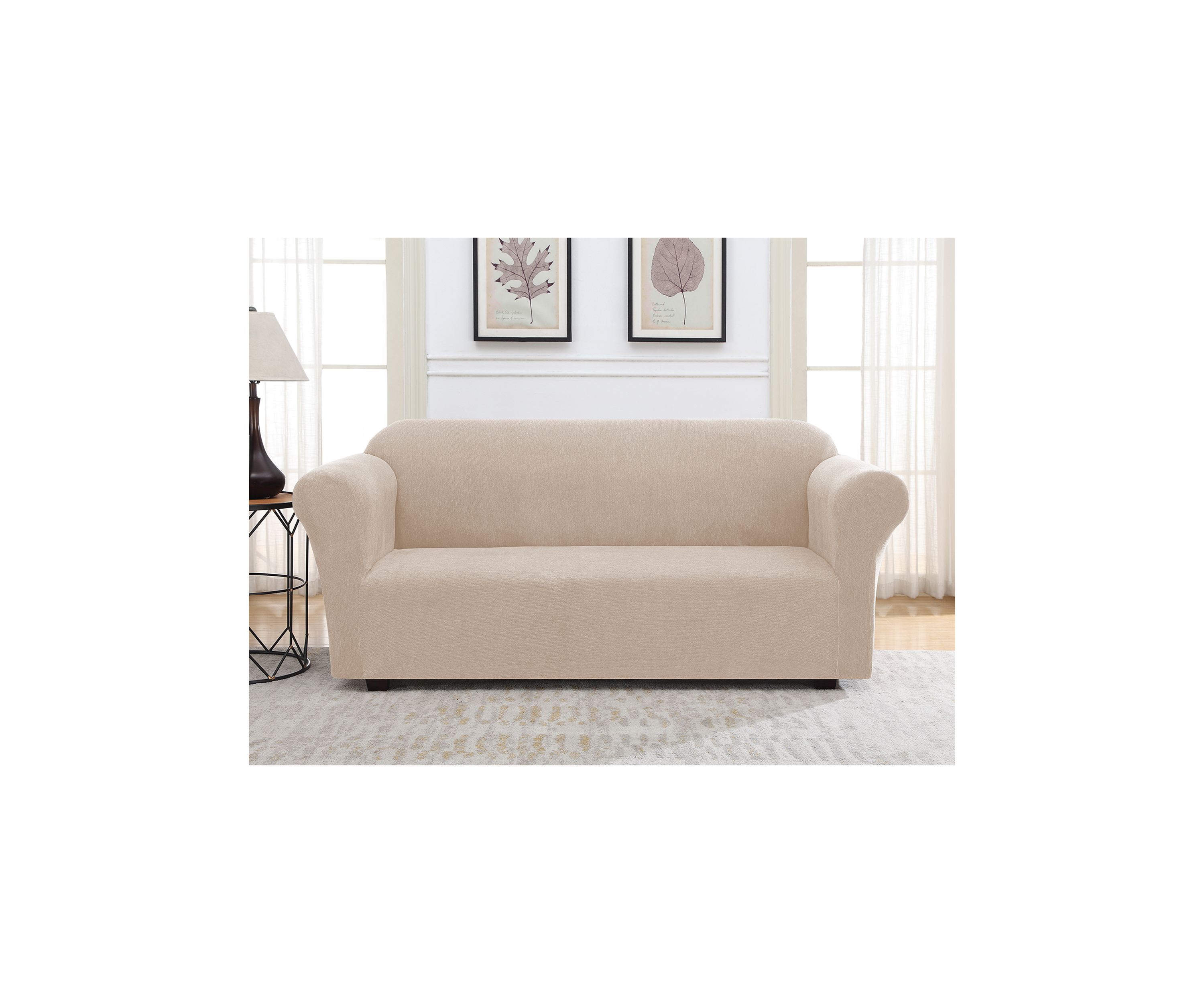 Solid Striae Slipcover for Sofa