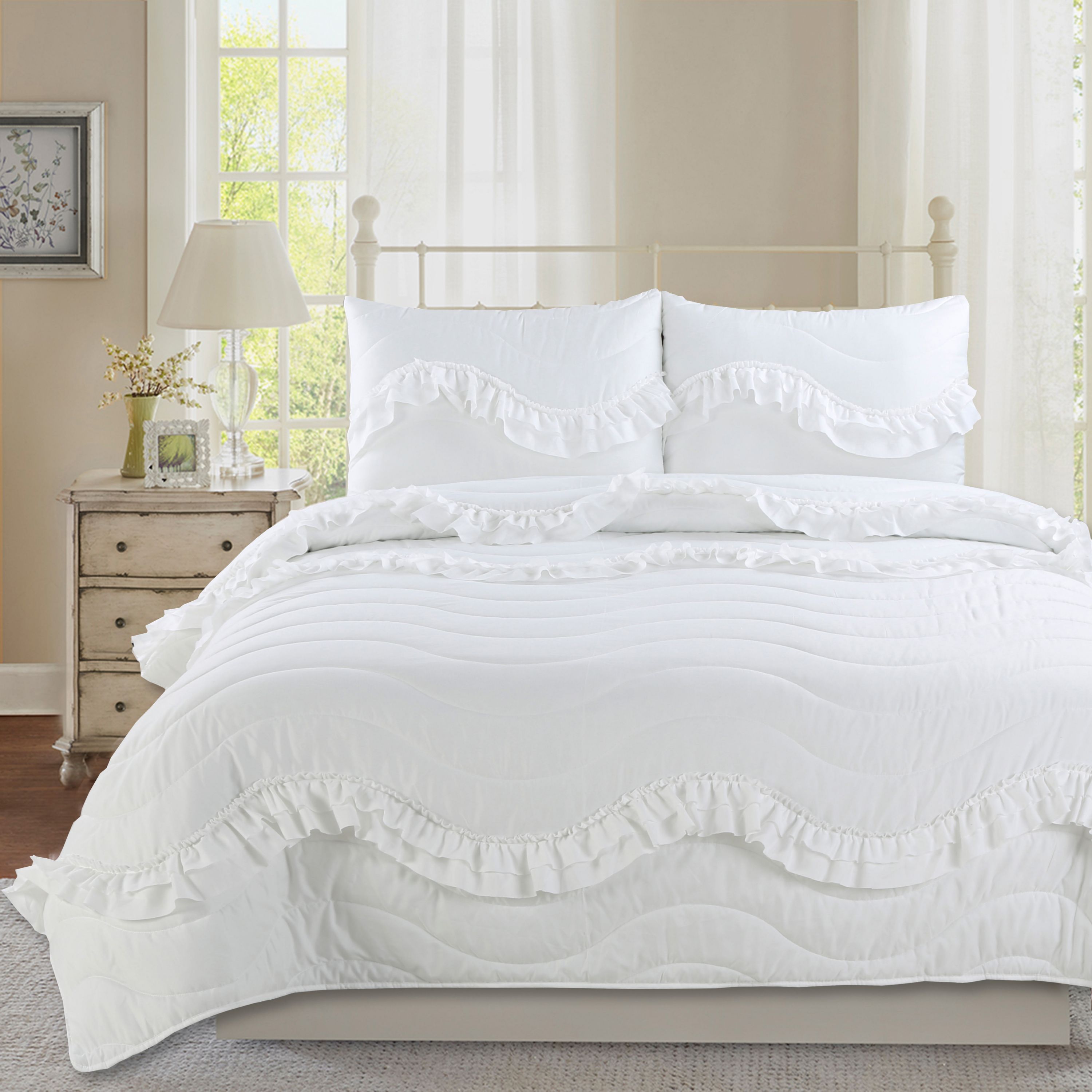 Charlotte Ruffle 3-piece Quilt Set