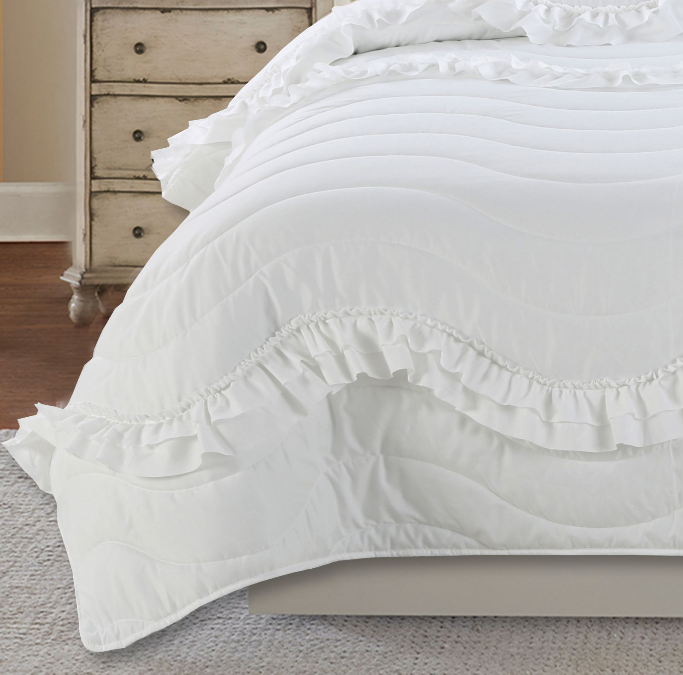 Charlotte Ruffle 3-piece Quilt Set