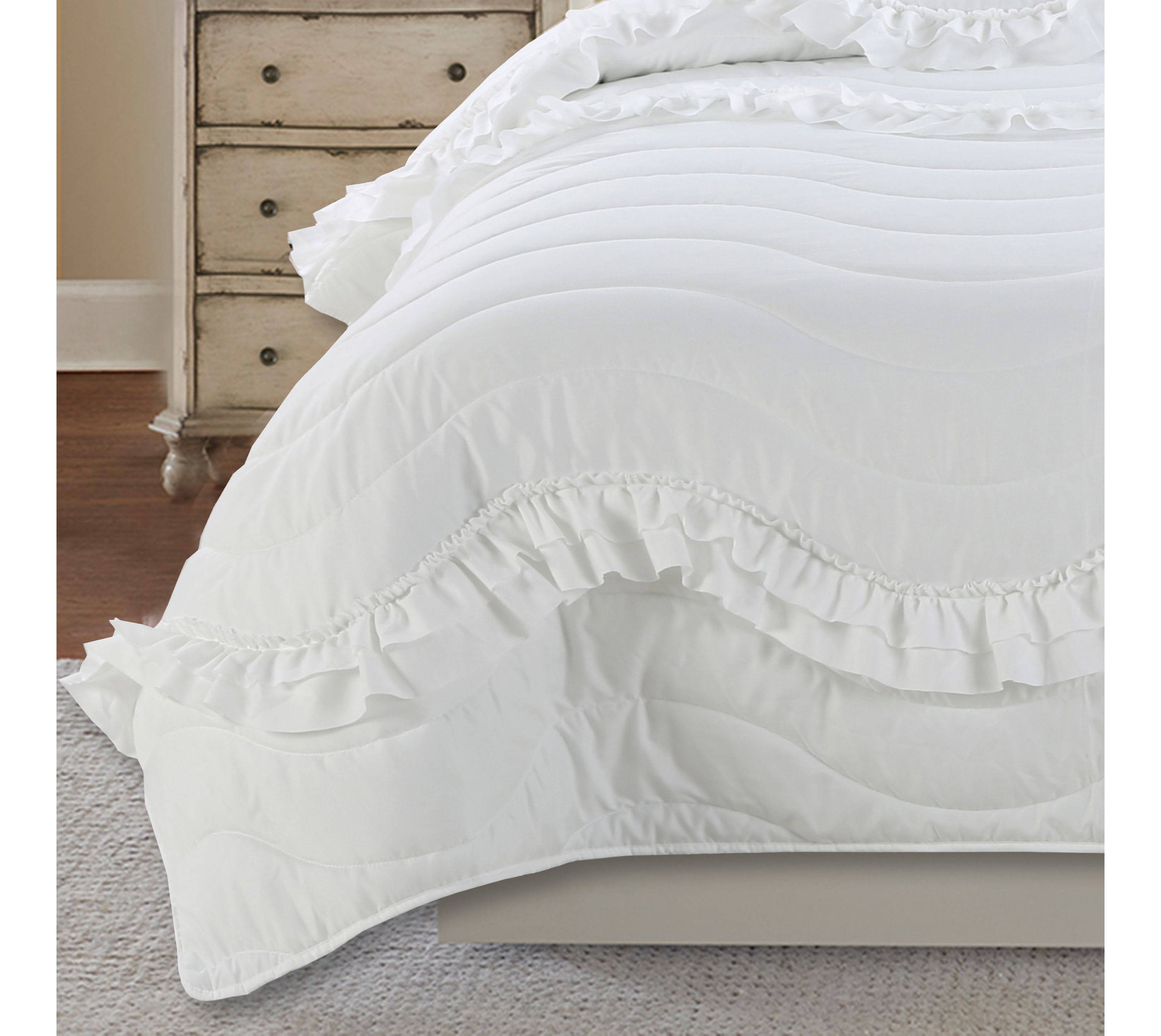 Charlotte Ruffle 3-piece Quilt Set