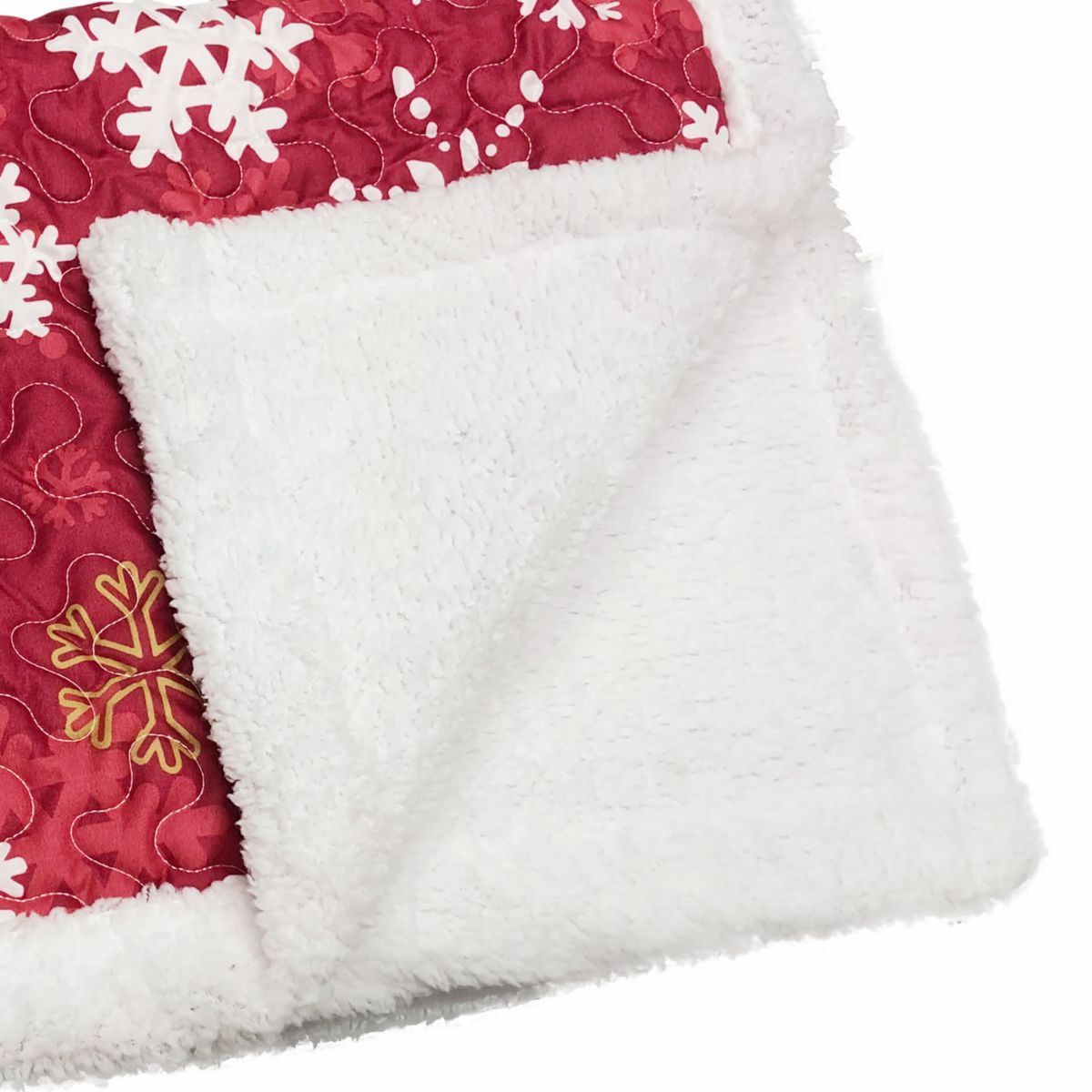 Snowflake Red Sherpa Throw
