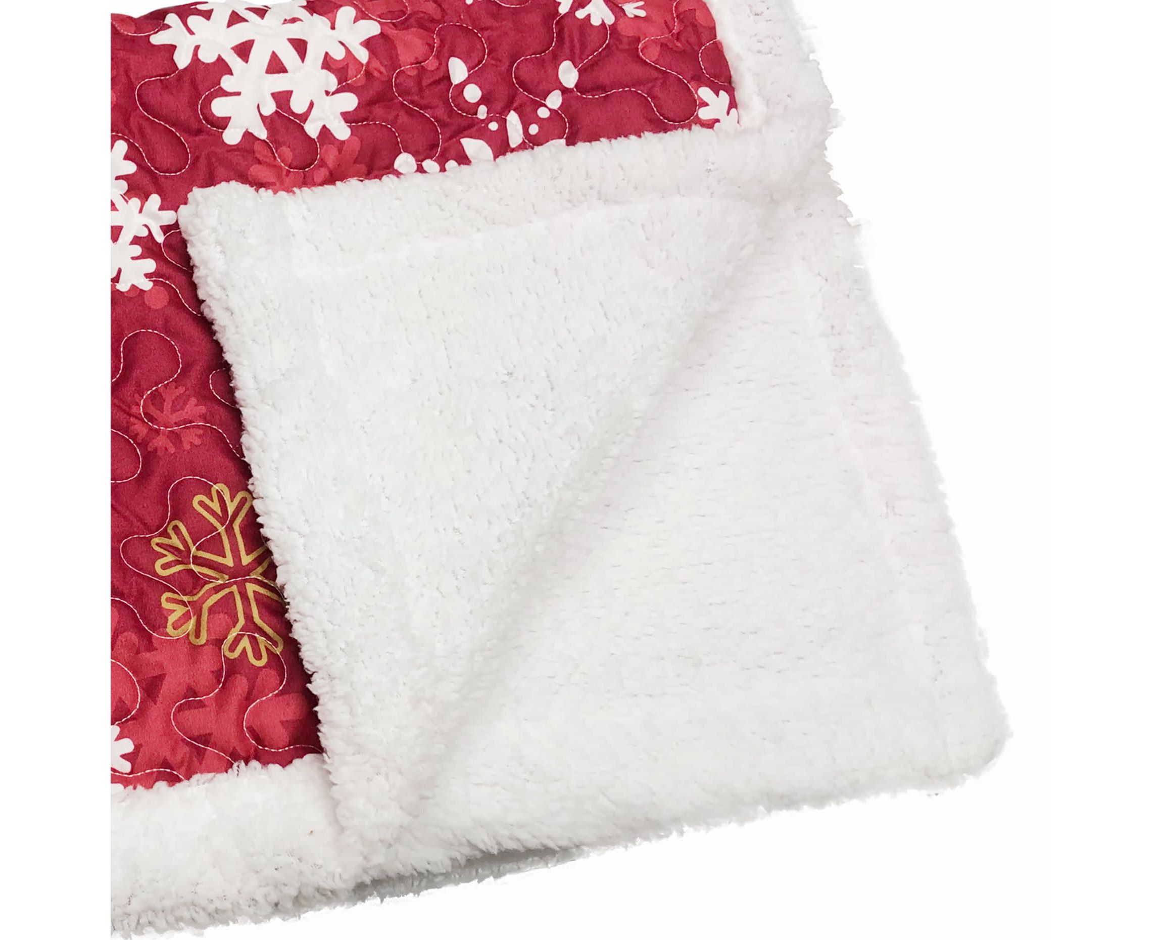 Snowflake Red Sherpa Throw