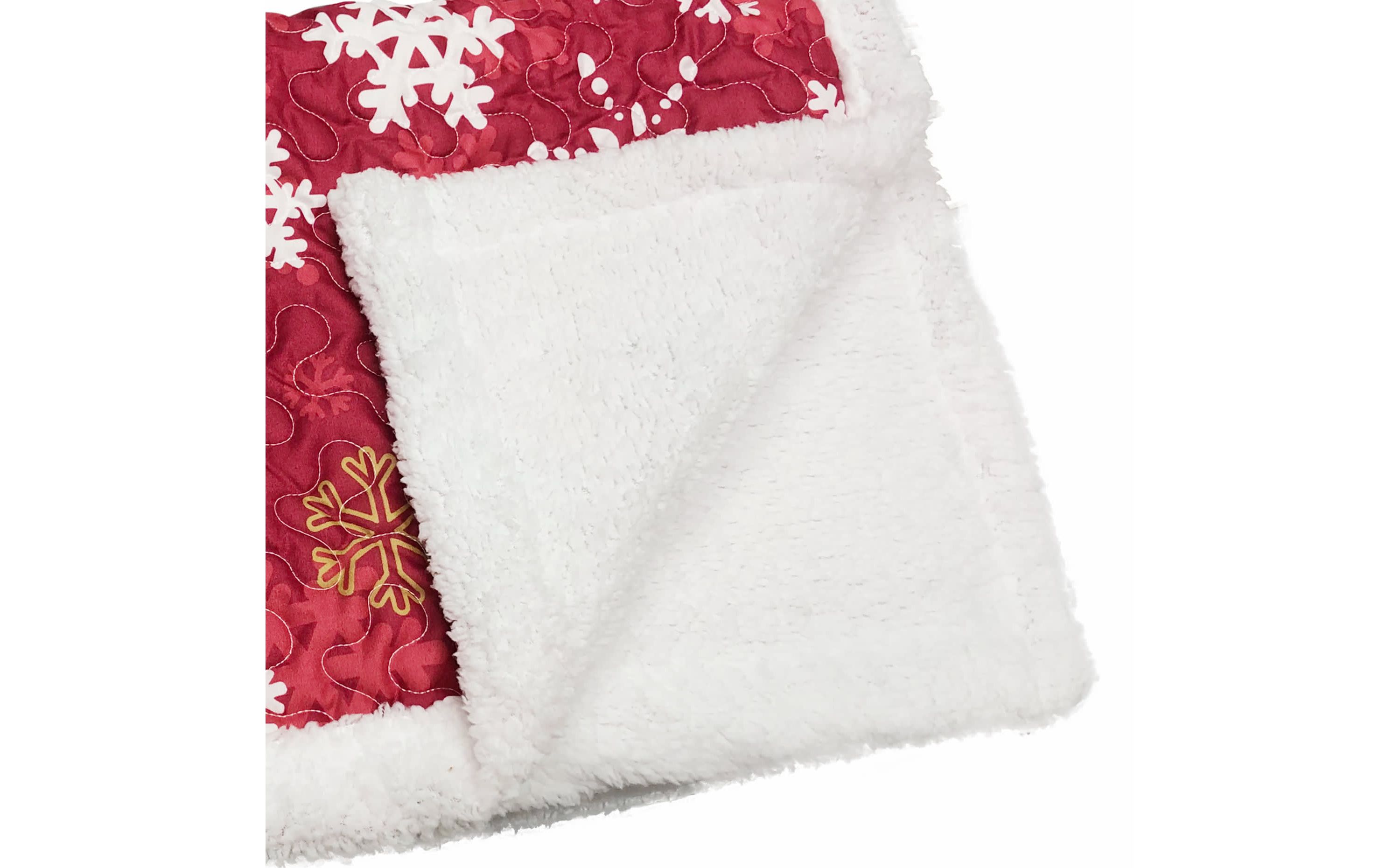 Snowflake Red Sherpa Throw