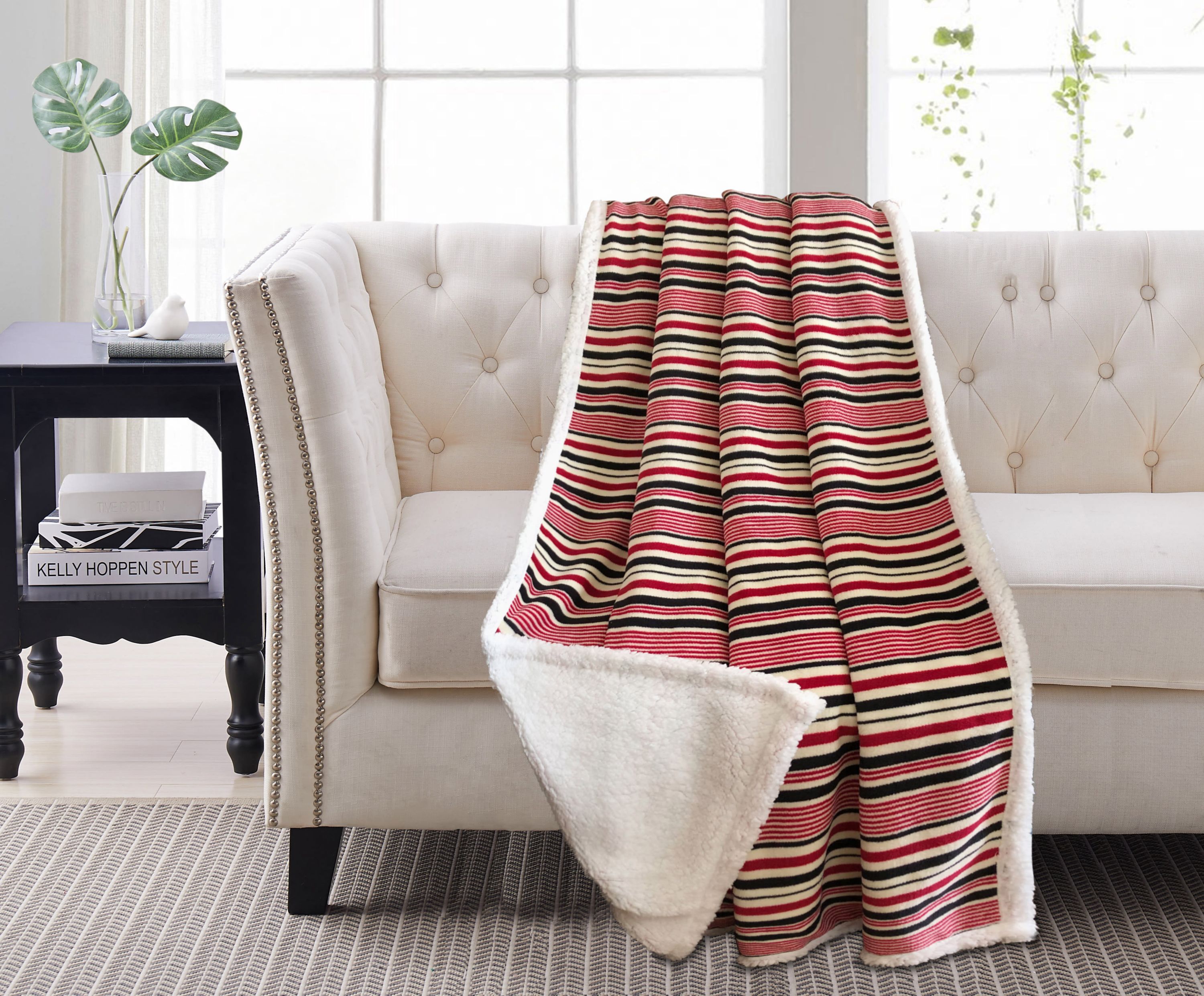 Myloo Stripe Reverse to Sherpa Throw