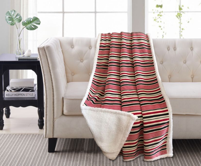 Myloo Stripe Reverse to Sherpa Throw