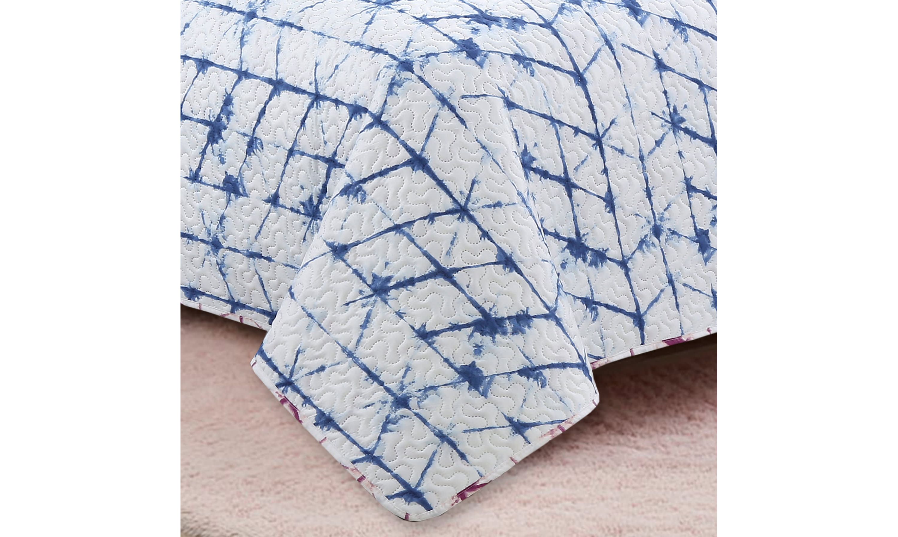 Tie Dye Blue/Purple 2-piece Quilt Set