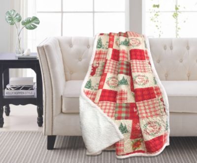 Holiday Patchwork Sherpa Throw