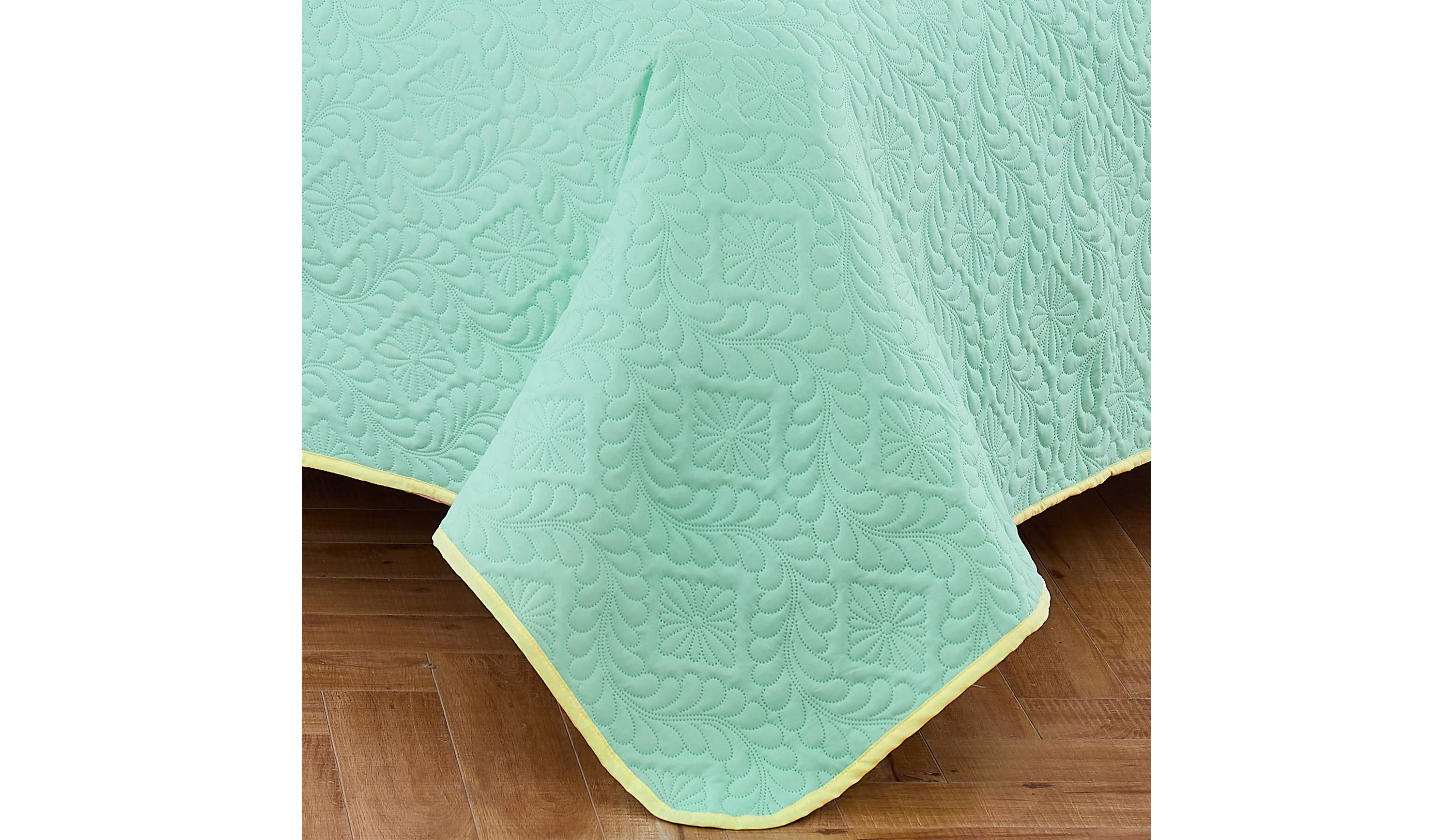 Solid Medallion Mint/Aqua 2-piece Quilt Set