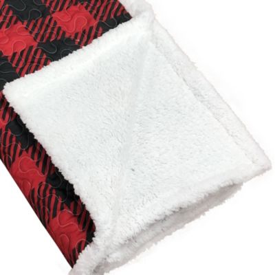 Red and Black Plaid Sherpa Throw