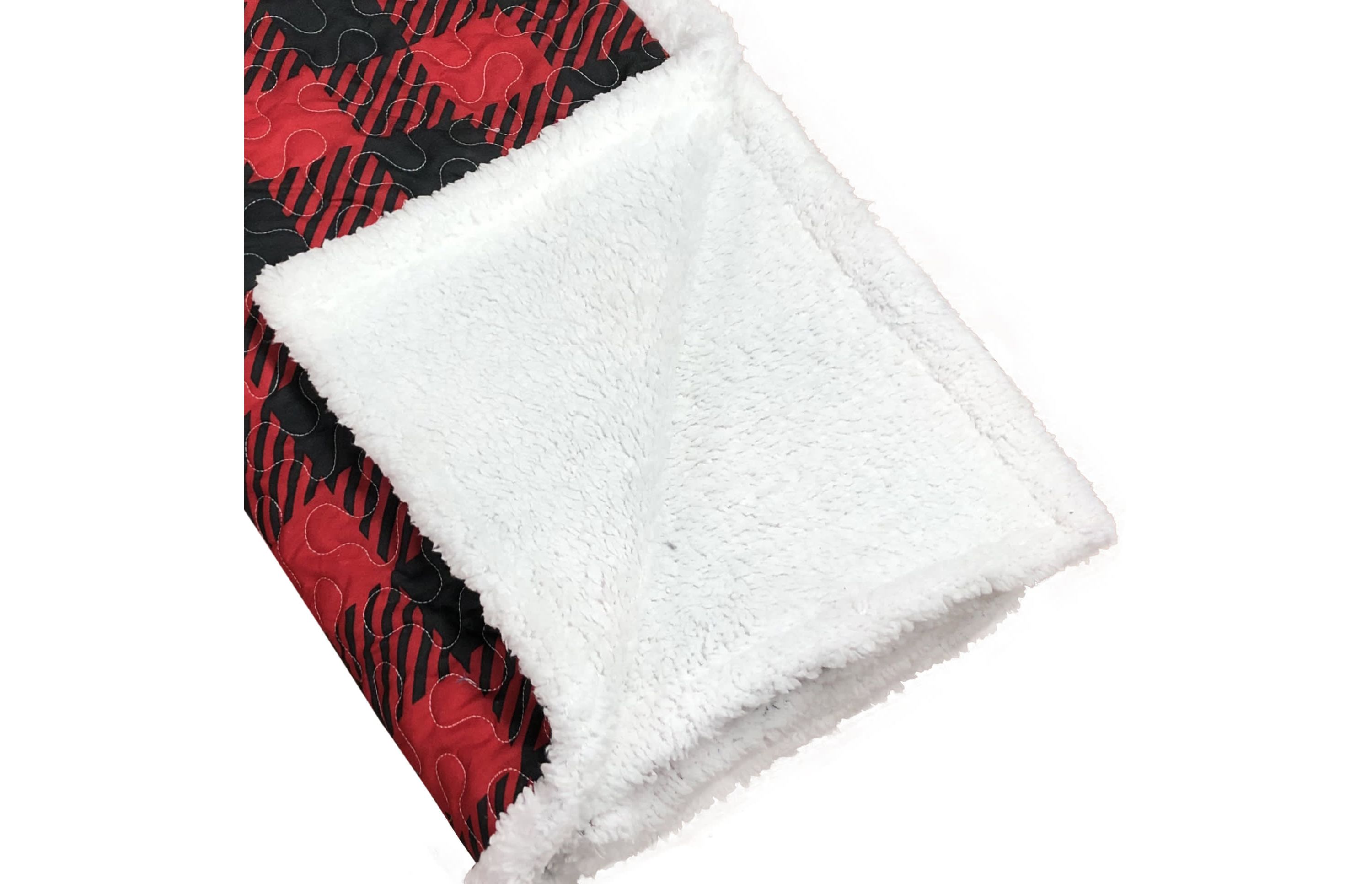 Red and Black Plaid Sherpa Throw