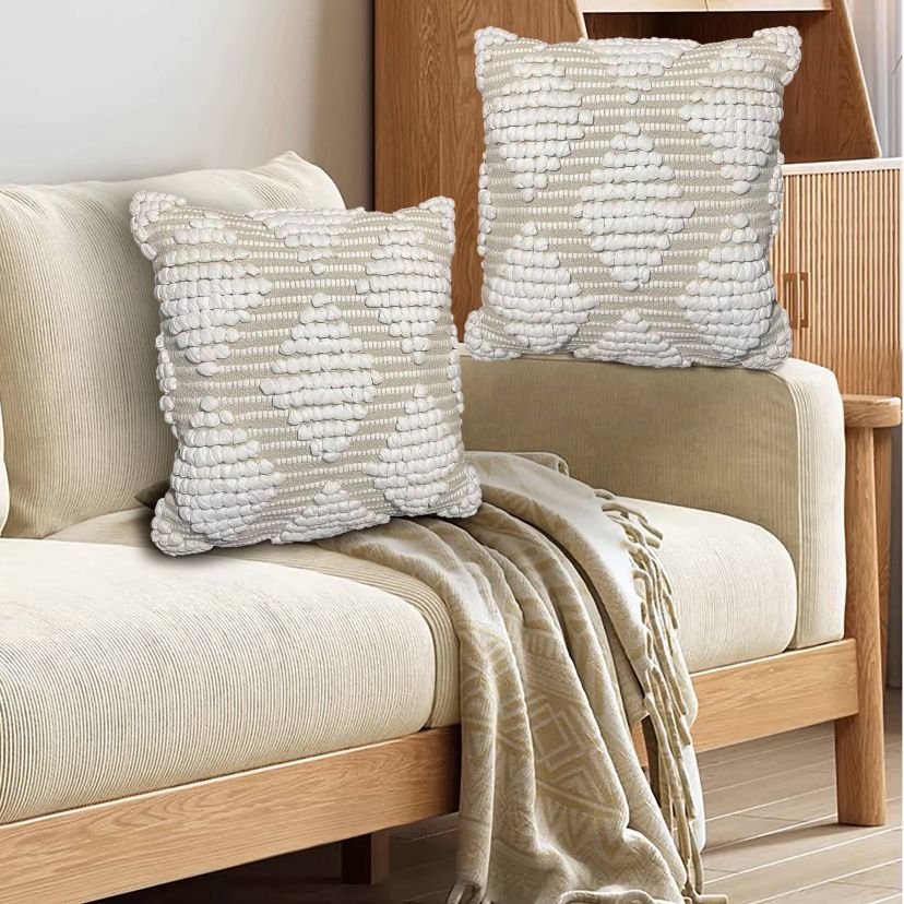 Maxa Cotton Decorative Throw Pillows  18x18" 2 pack