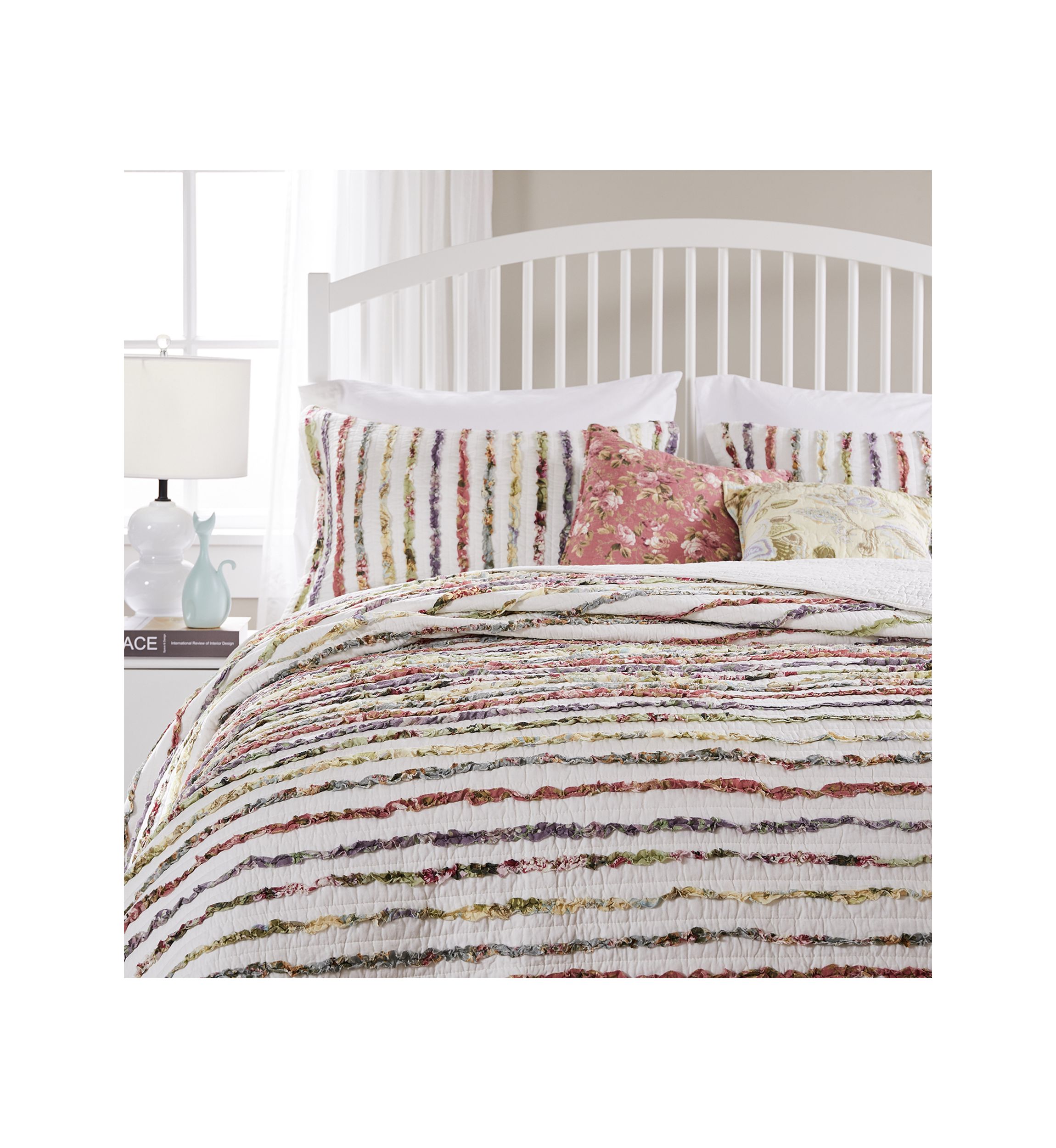 Bella Ruffle Quilt Set with Bonus Pillows