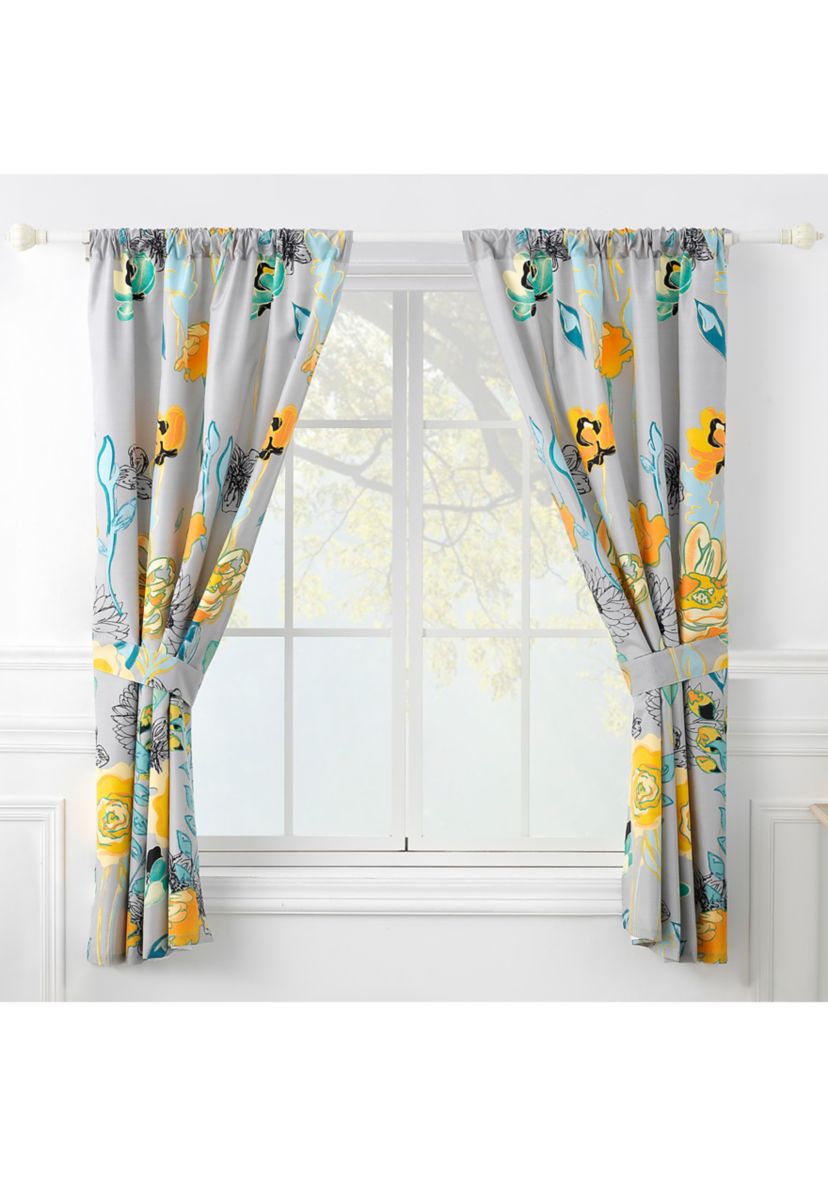 Watercolor Dream Gray Window Panel Pair 84