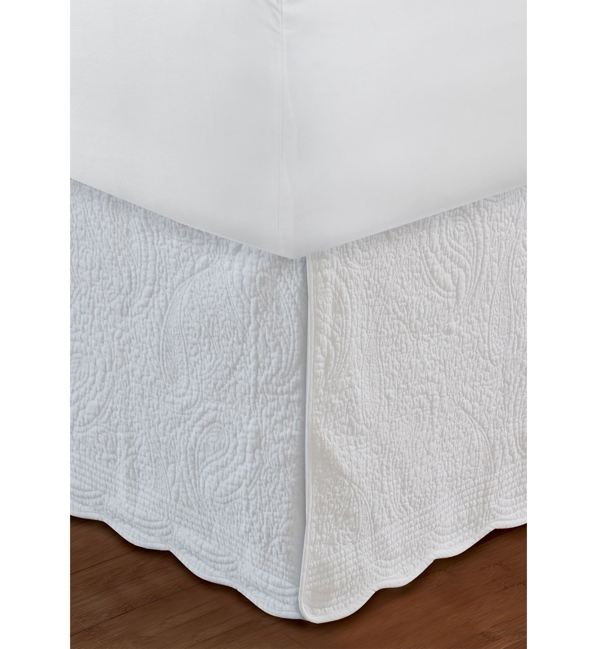 Paisley White Bedskirt