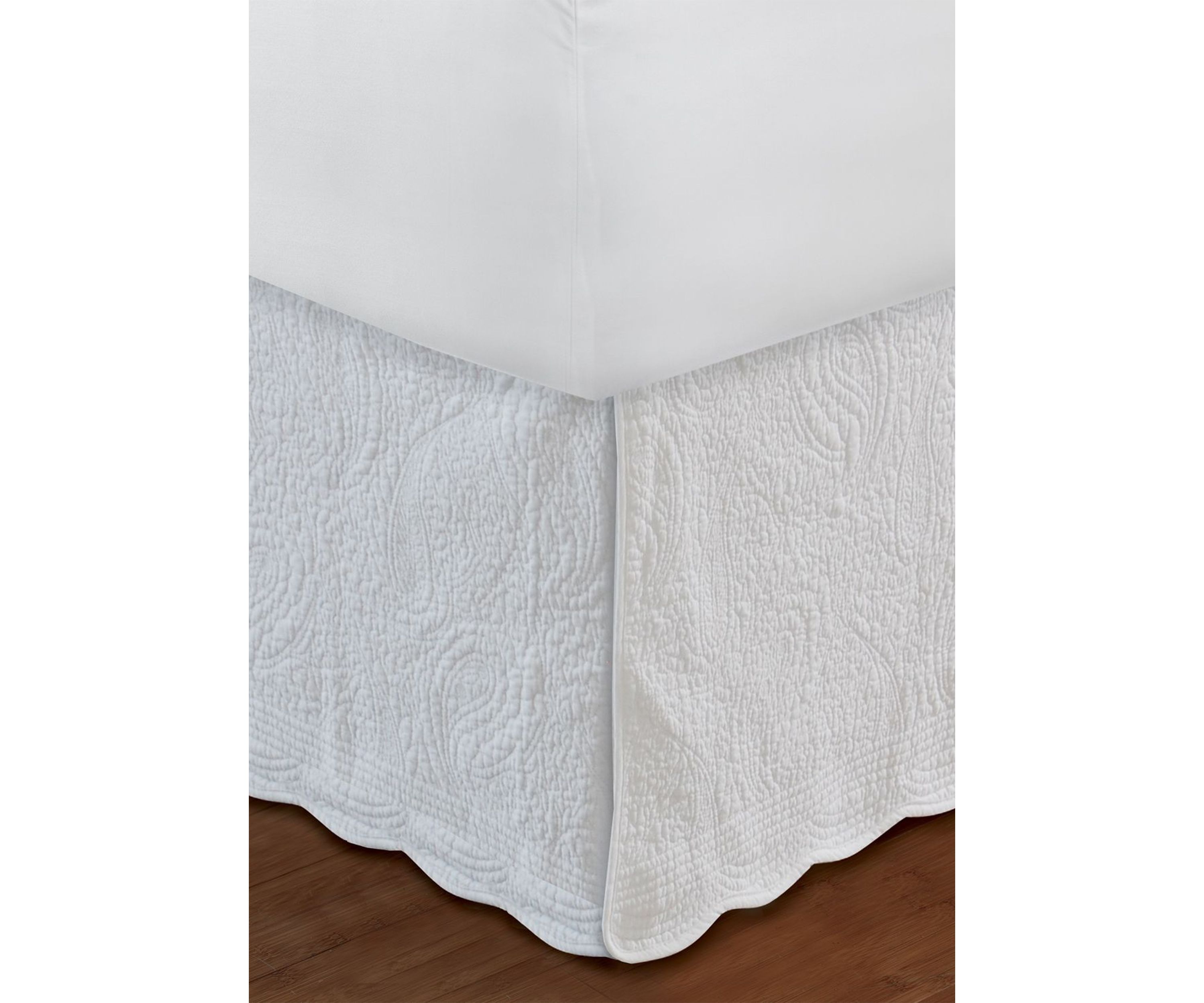 Paisley White Bedskirt