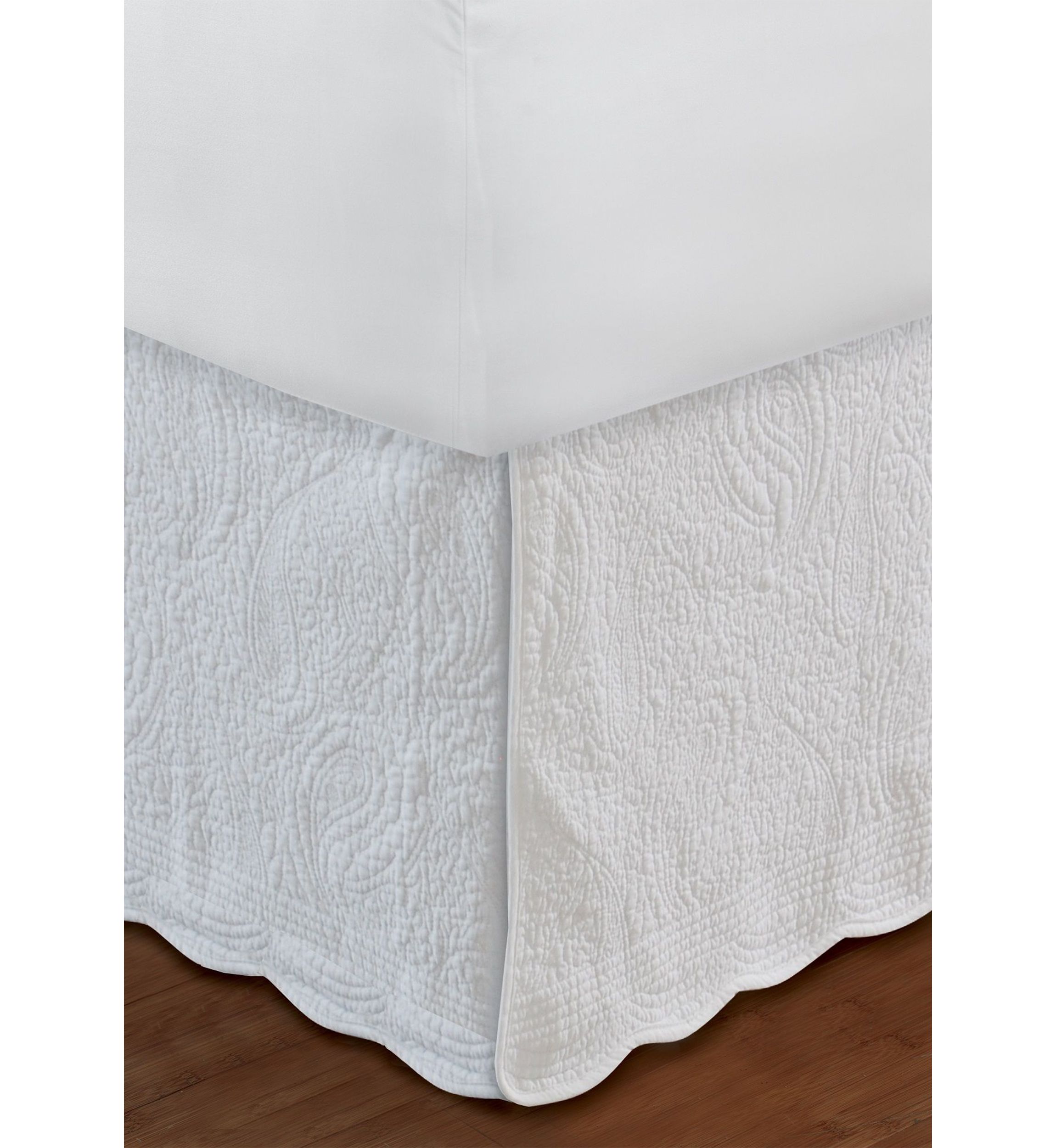 Paisley White Bedskirt