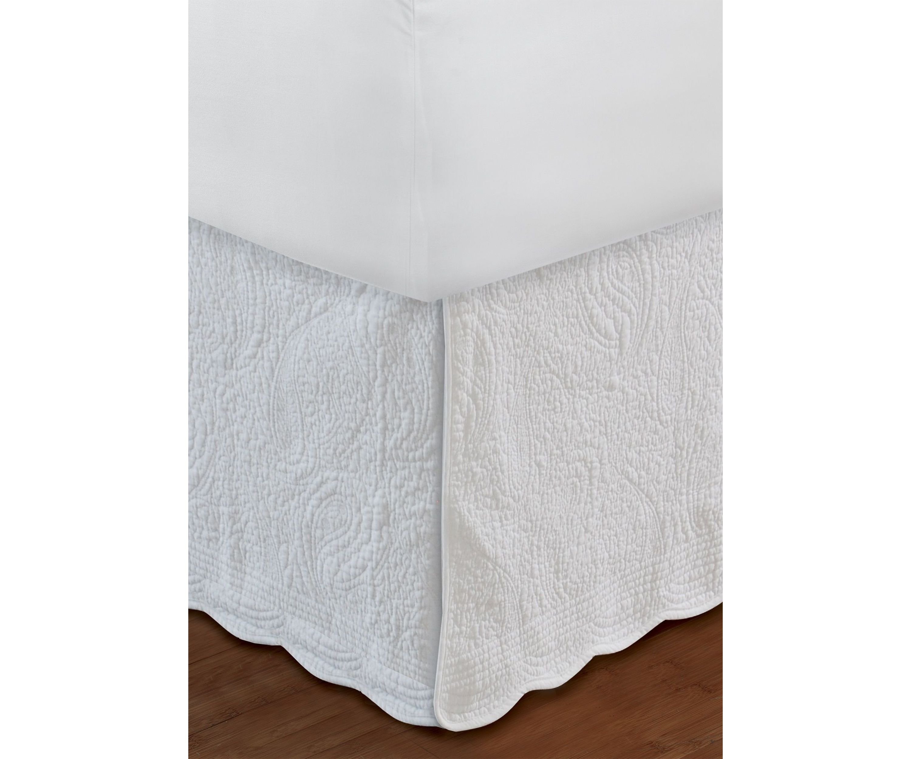Paisley White Bedskirt
