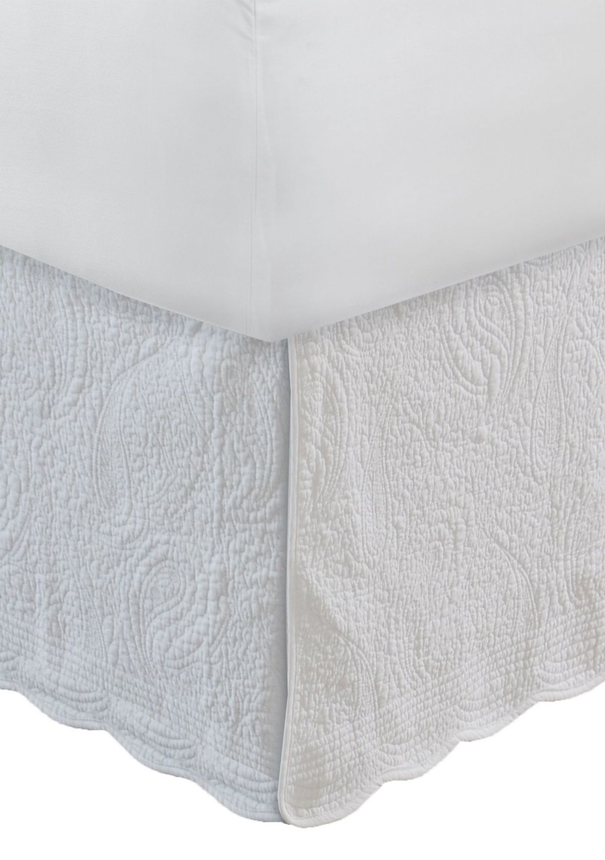 Paisley White Bedskirt