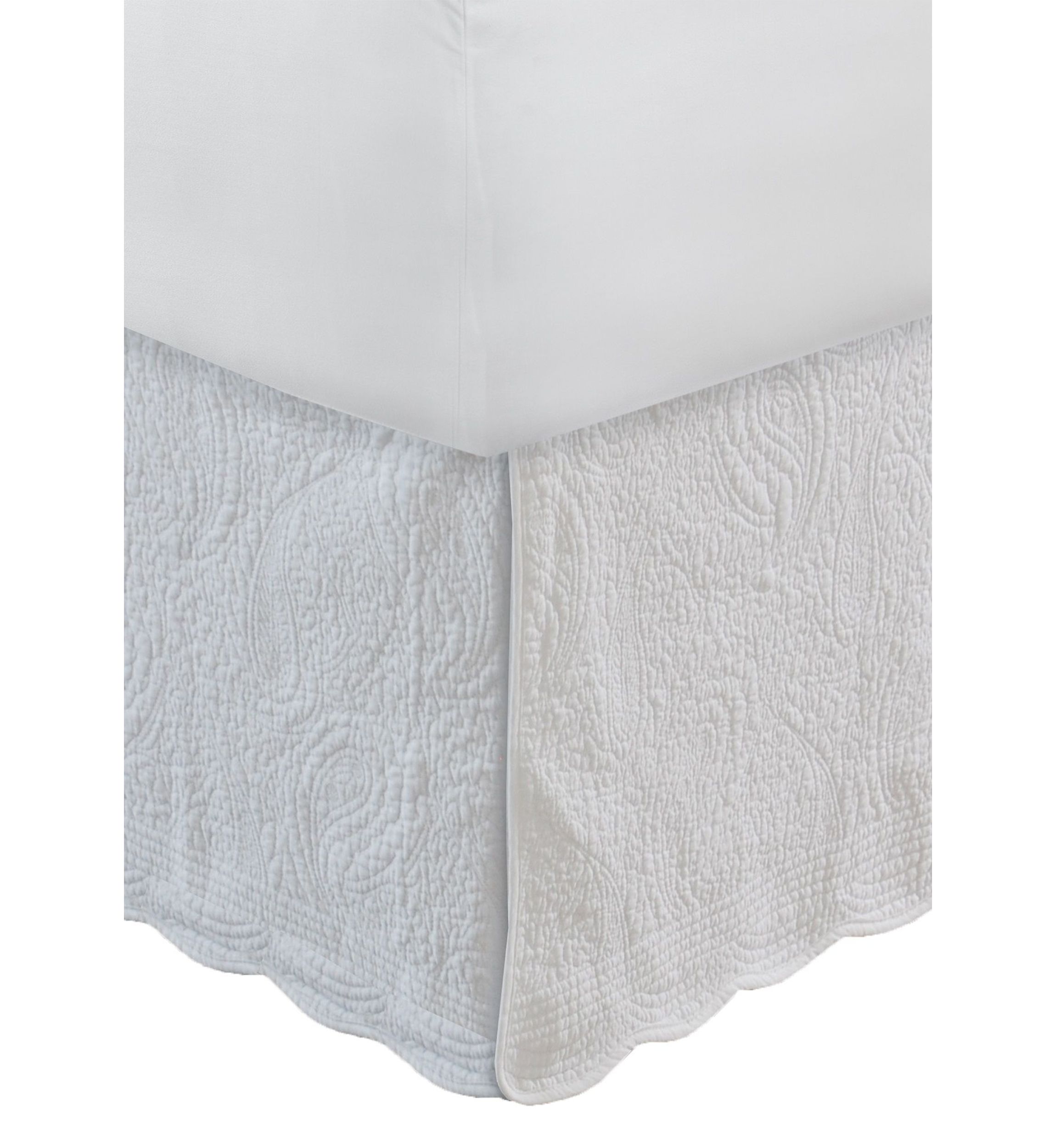 Paisley White Bedskirt
