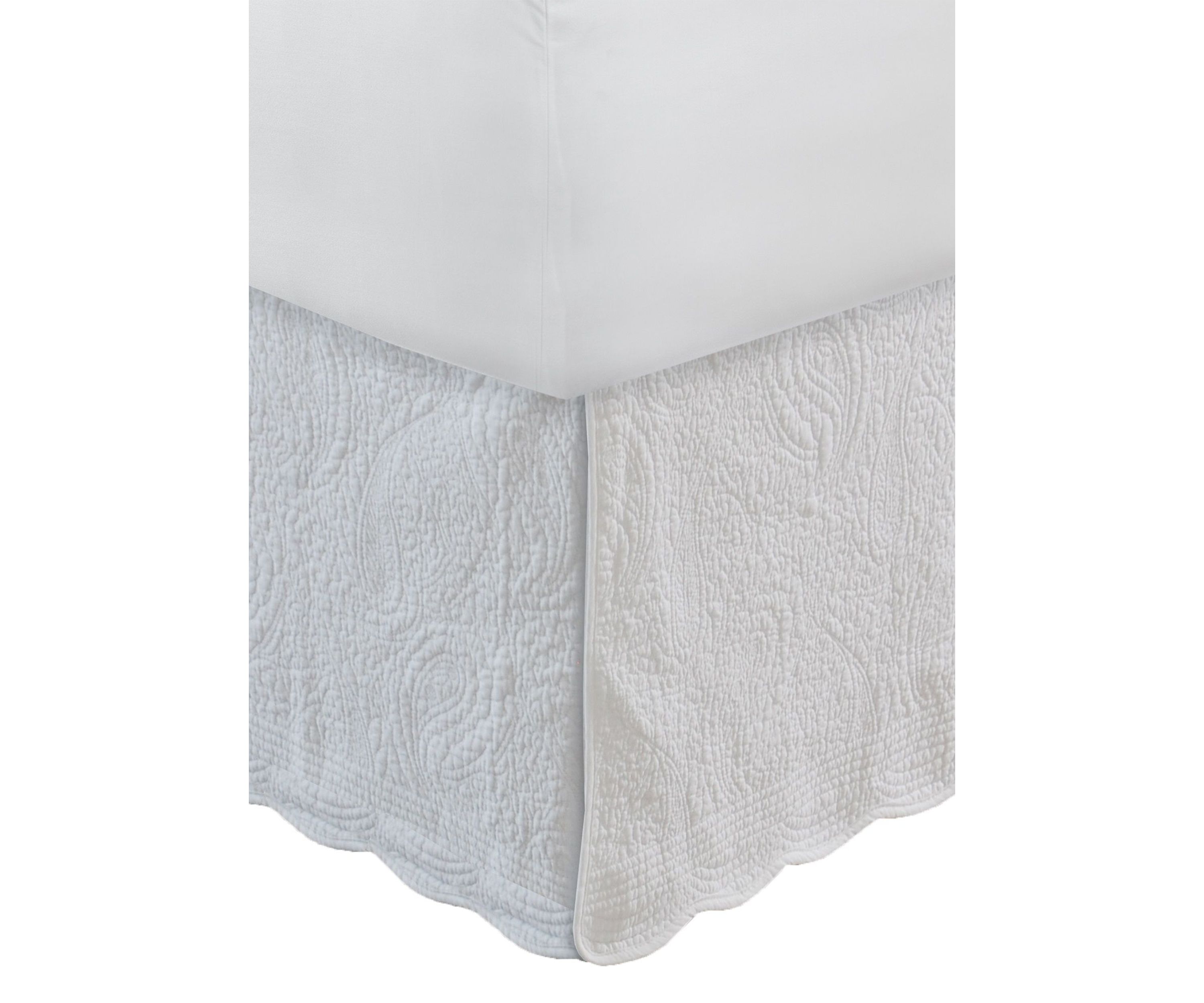 Paisley White Bedskirt