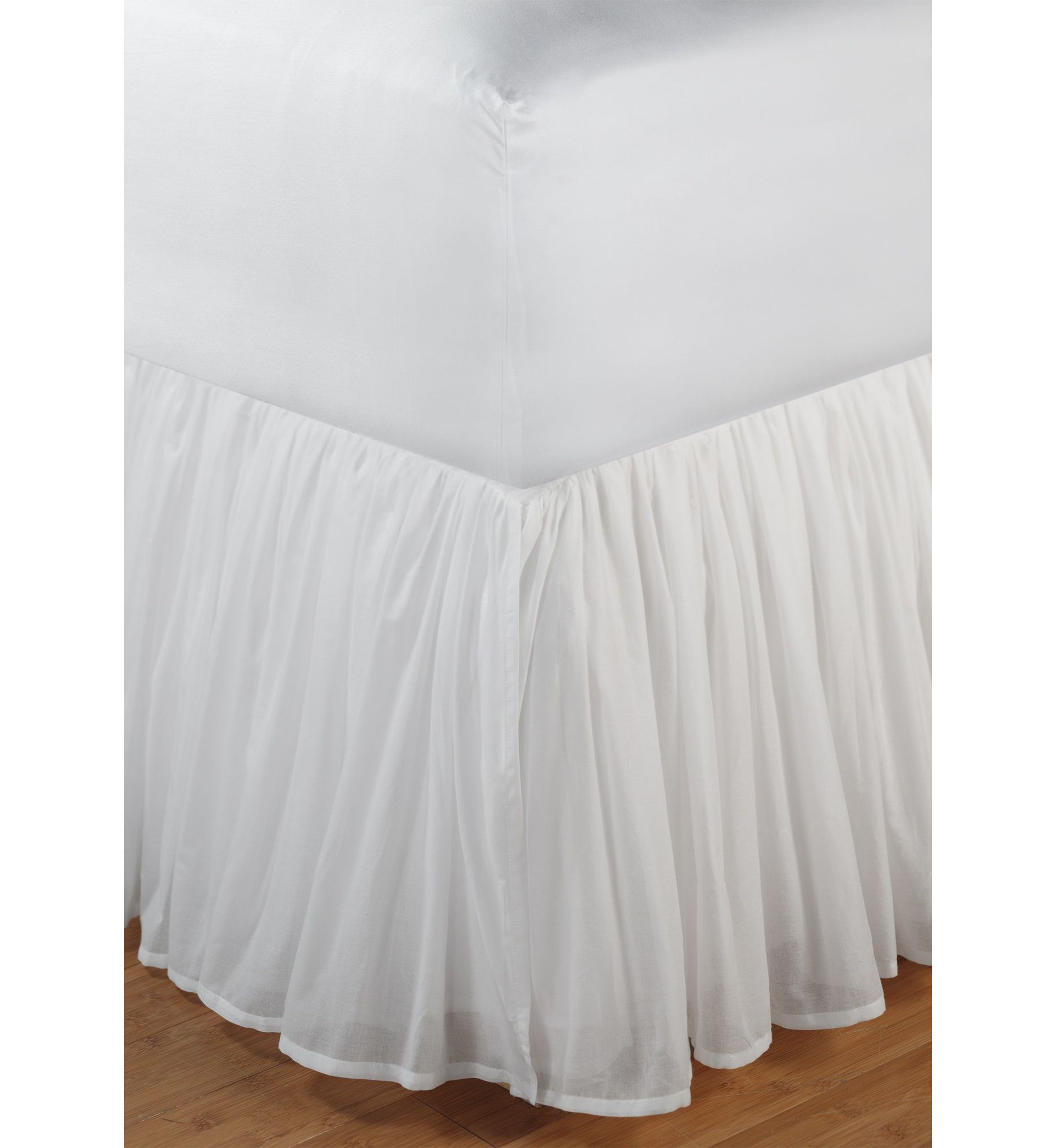 Cotton Voile White Bedskirt 18
