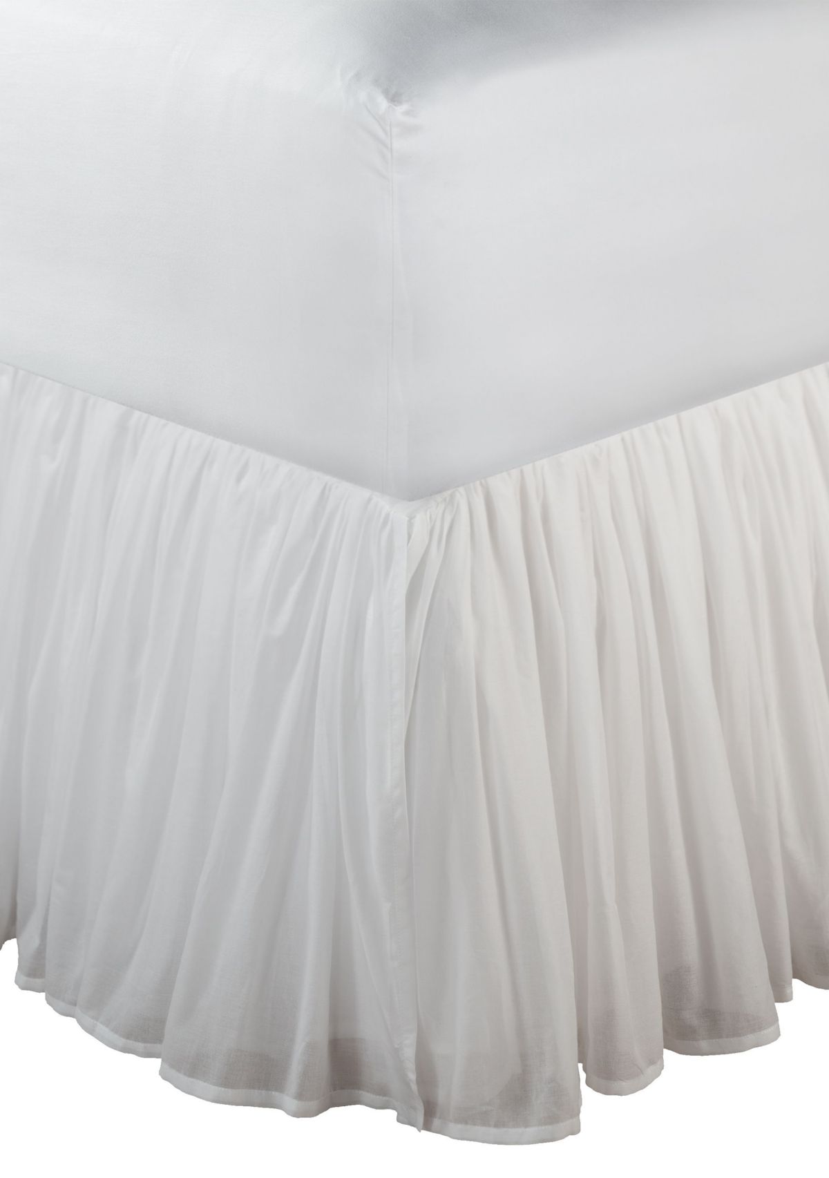 Cotton Voile White Bedskirt 18